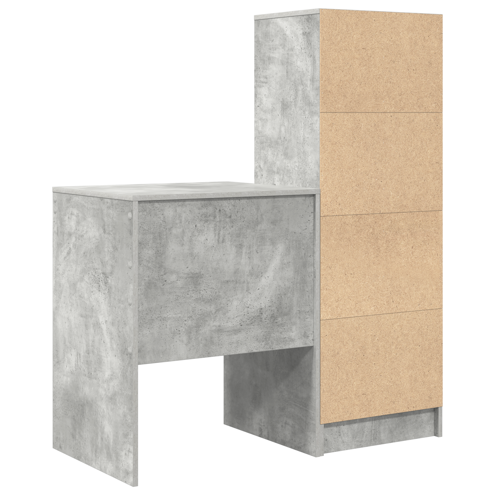 Bureau avec tiroir avec étagère avec stockage 2 pcs Gris béton - XIOS