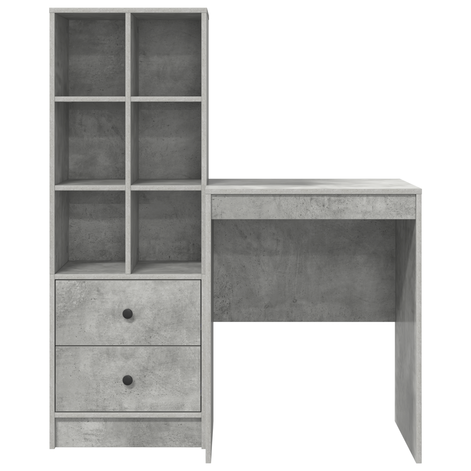 Bureau avec tiroir avec étagère avec stockage 2 pcs Gris béton - XIOS