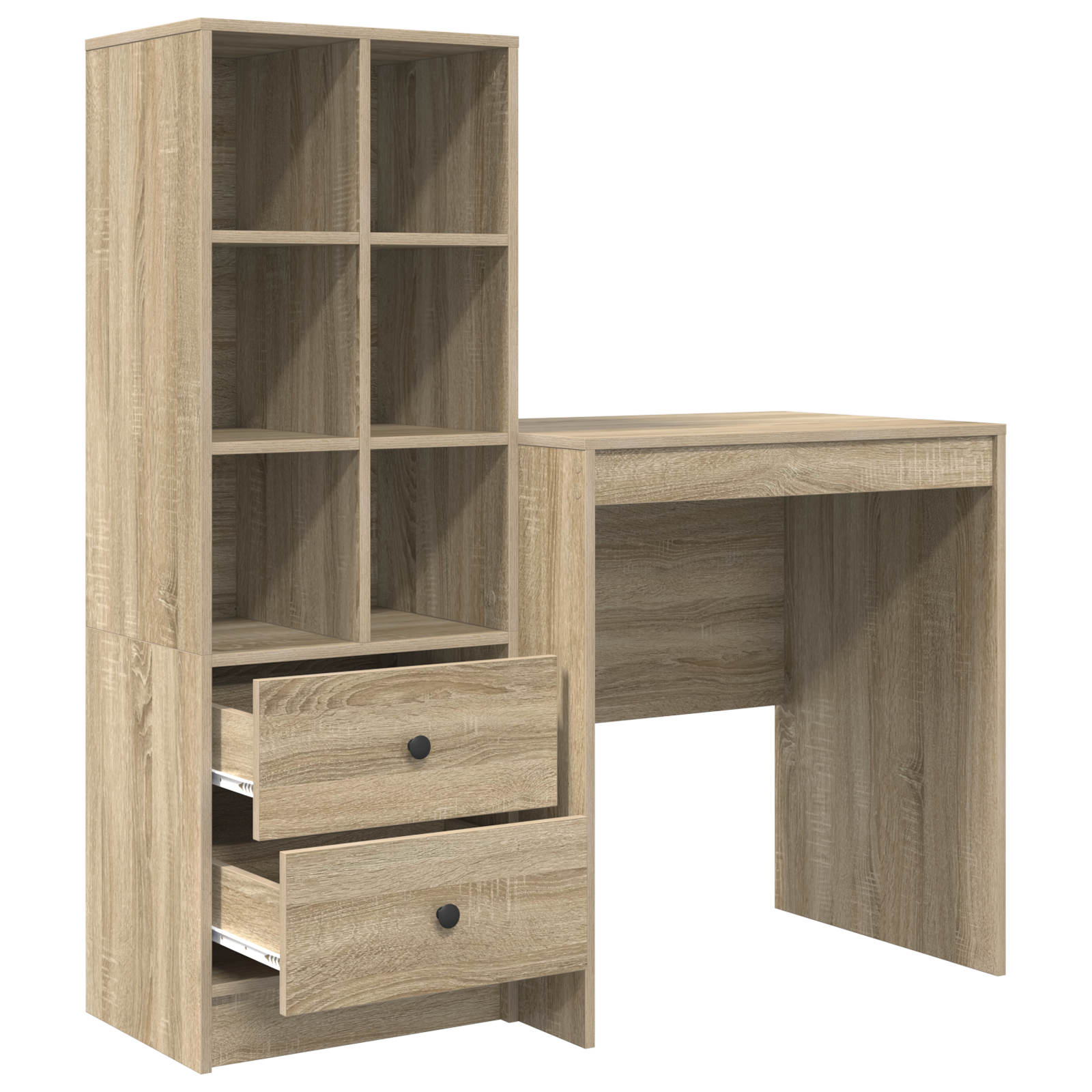 Bureau avec tiroir avec étagère 2 pcs Chêne Sonoma - XIOS