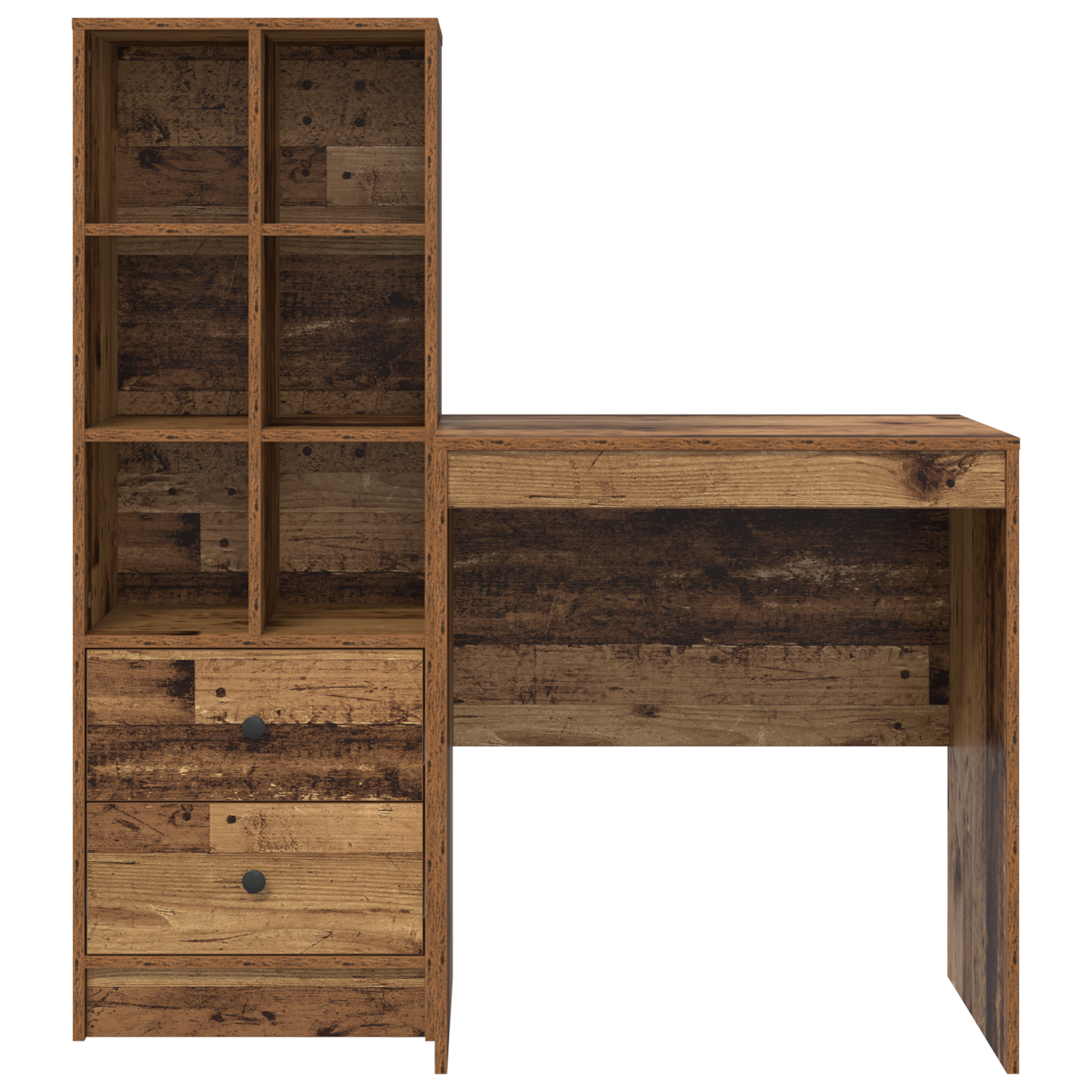 Bureau avec tiroir avec étagère avec stockage 2 pcs Bois ancien - XIOS
