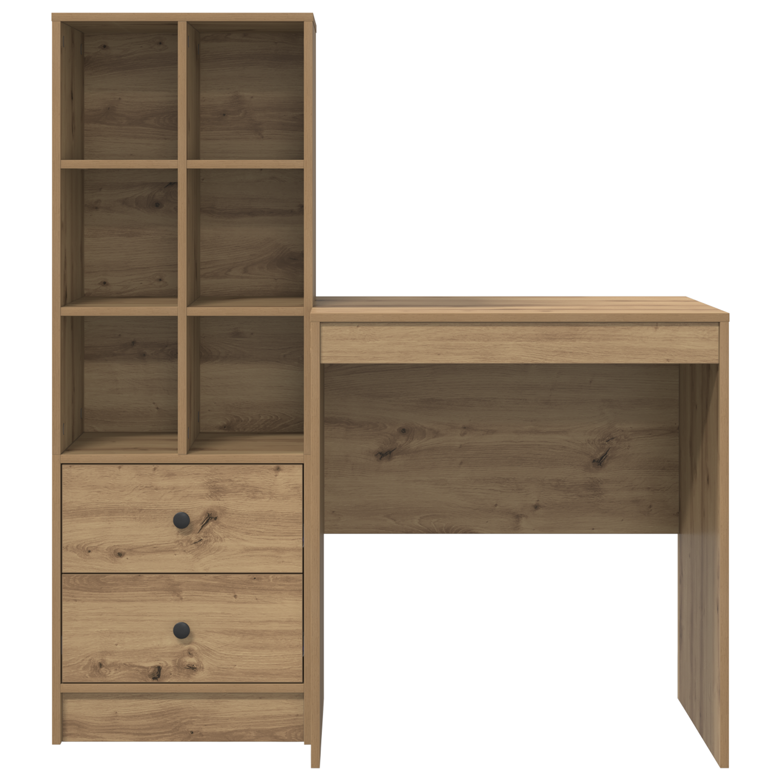 Bureau avec tiroir avec étagère 2 pcs Chêne artisanal - XIOS