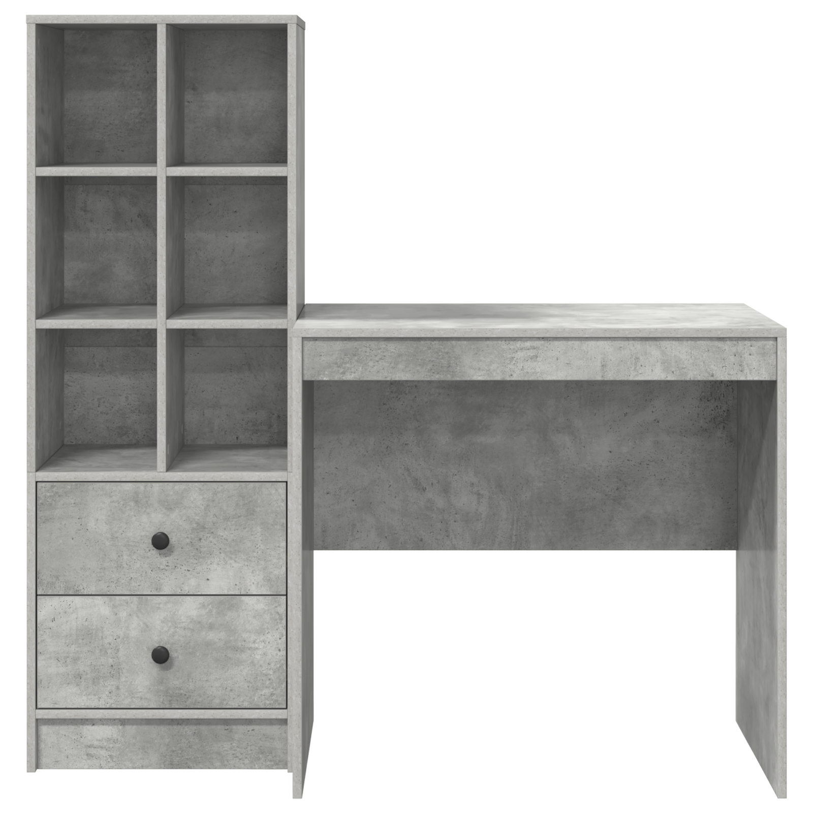 Bureau avec tiroir avec étagère avec stockage 2 pcs Gris béton - XIOS