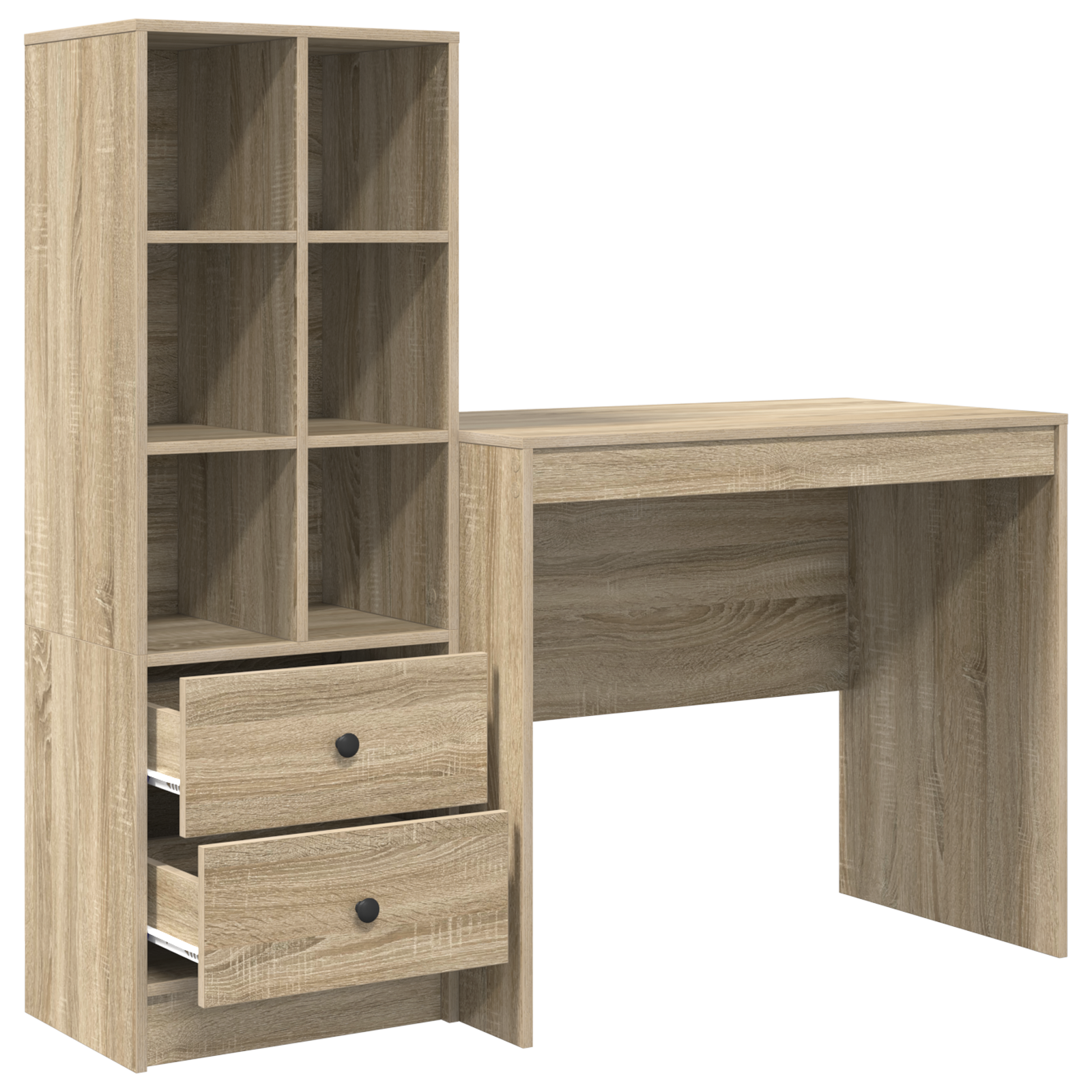 Bureau avec tiroir avec étagère 2 pcs Chêne Sonoma - XIOS