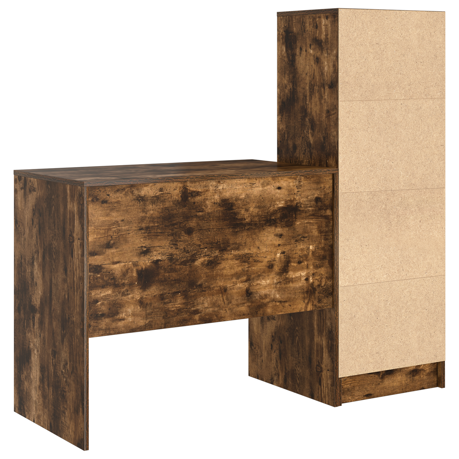 Bureau avec tiroir avec étagère avec stockage 2 pcs Chêne fumé - XIOS