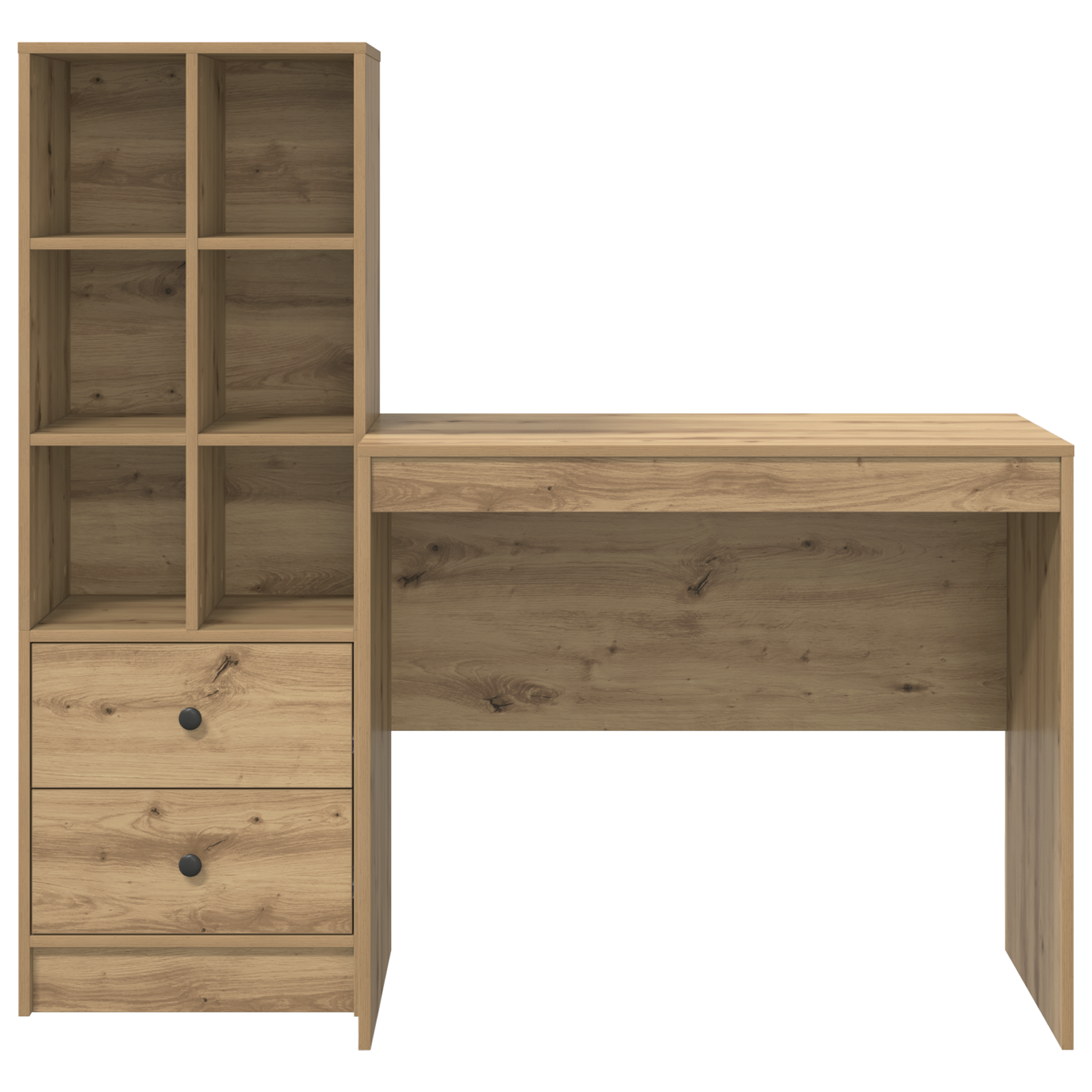 Bureau avec tiroir avec étagère 2 pcs Chêne artisanal - XIOS