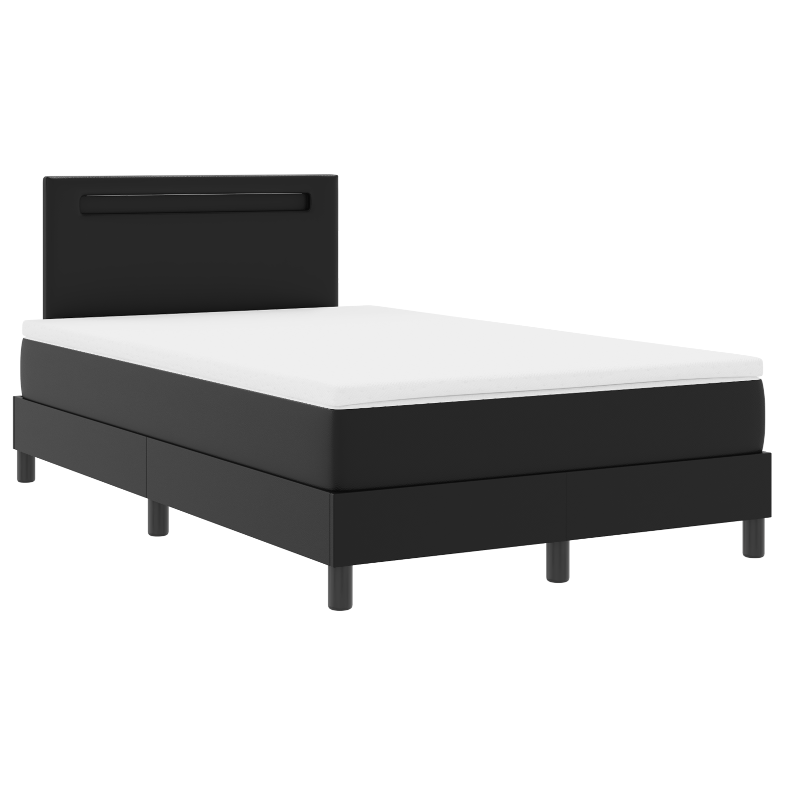 Lit à ressorts avec matelas Noir 120 x 190 cm Simili cuir - XIOS