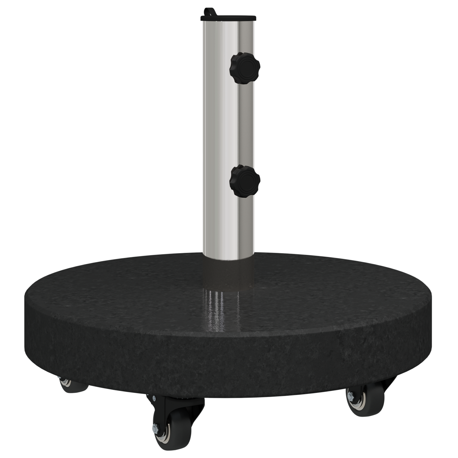 Base de parasol roulable pour poteaux Ø38/48mm - Granit noir, rond de 30kg Supports pour parasols vidaXL