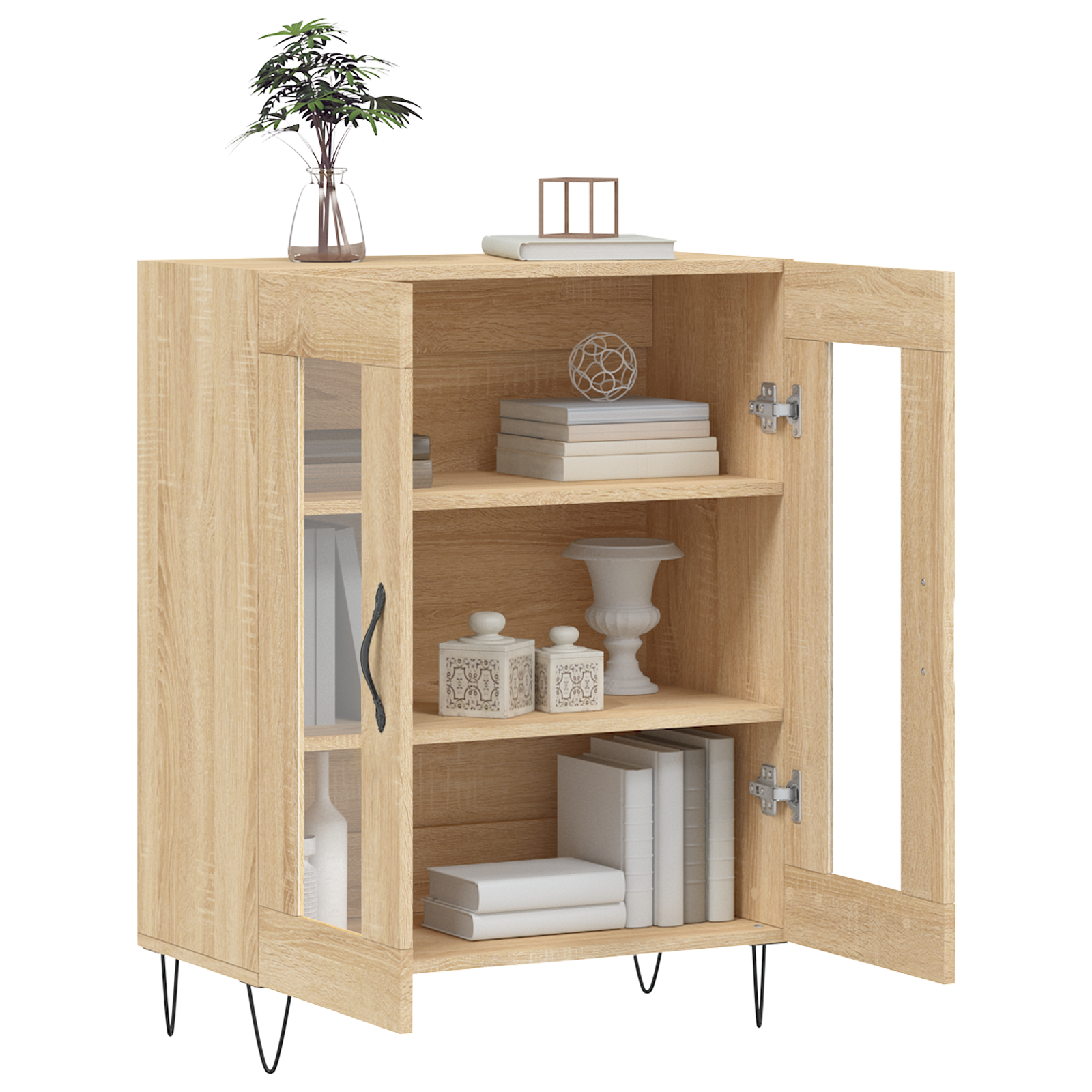 Buffet chêne sonoma 69,5x34x90 cm bois d'ingénierie - XIOS