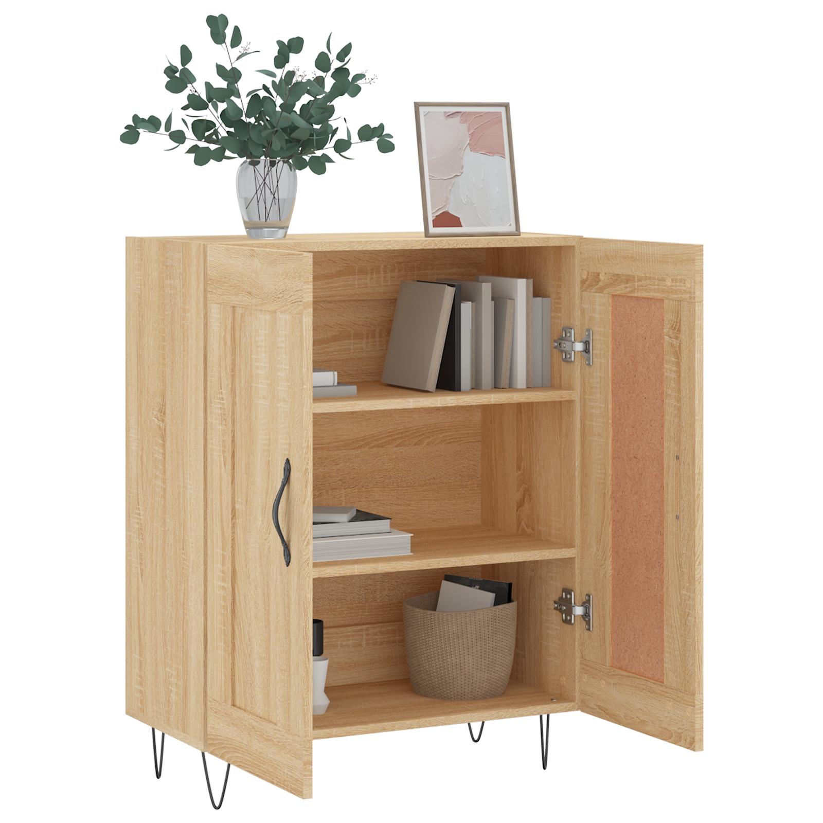 Buffet chêne sonoma 69,5x34x90 cm bois d'ingénierie - XIOS