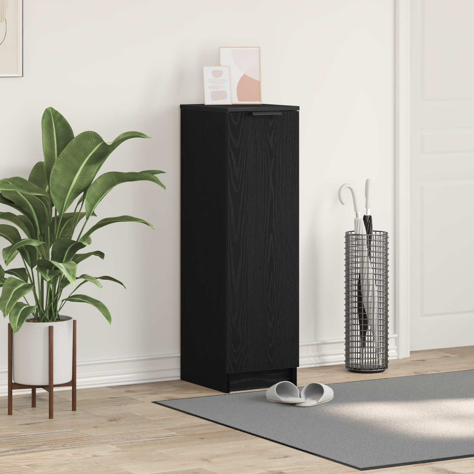 Meuble à chaussures avec étagère Chêne noir 29.5 x 35 x 101 cm - XIOS