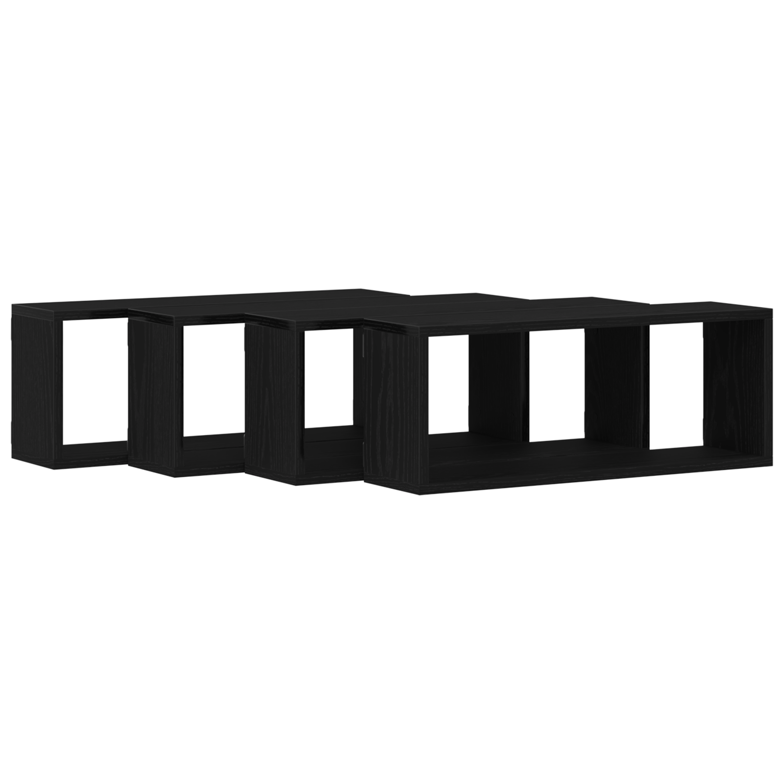 Étagères murales avec étagère 4 pcs Chêne noir 60 x 15 x 23 cm - XIOS