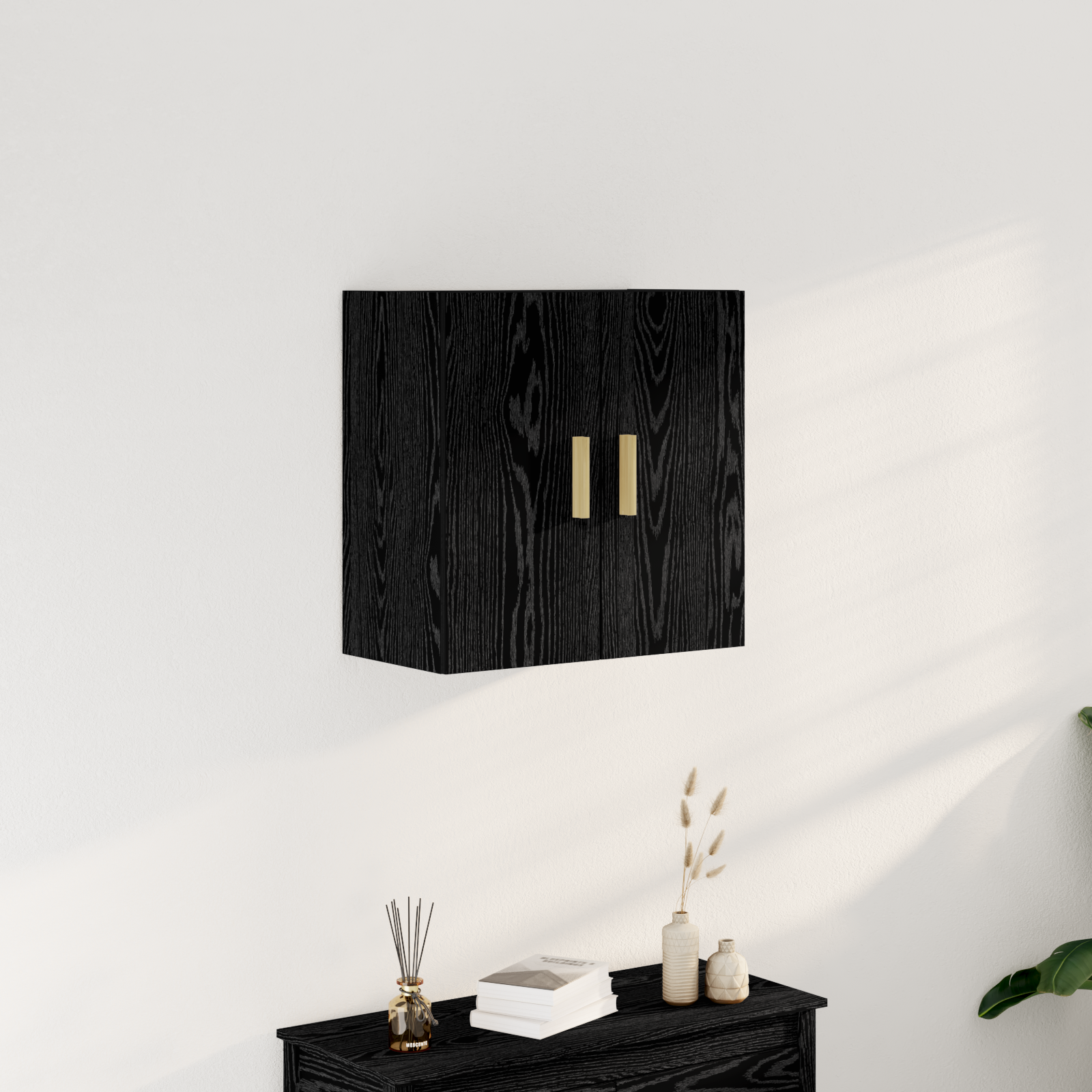 Armoire murale en chêne noir vidaXL - 60x30x60 cm, Fabriquée en bois d'ingénierie