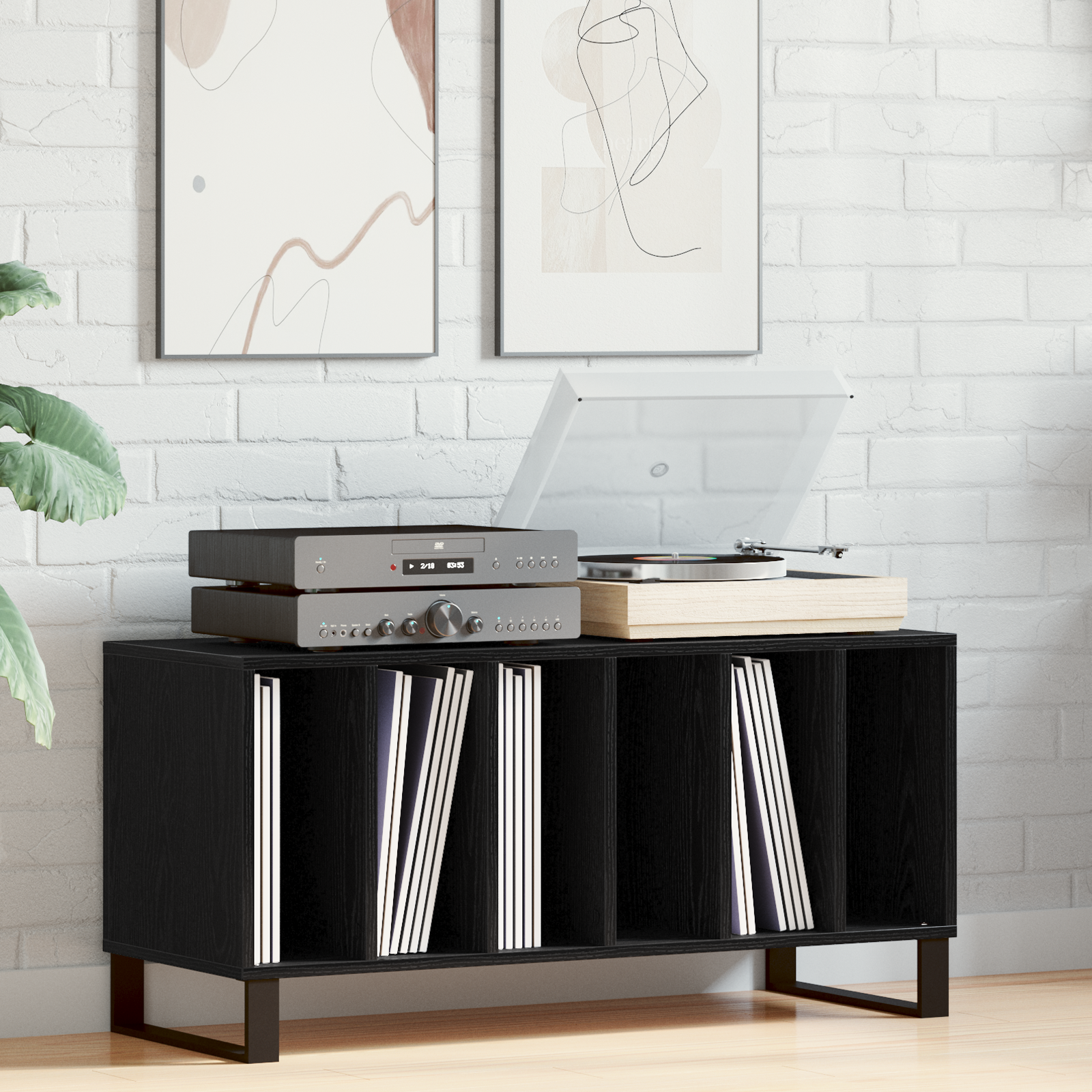 Buffet à enregistrement vidaXL Noir Chêne 100x38x48 cm Bois d'ingénierie XIOS