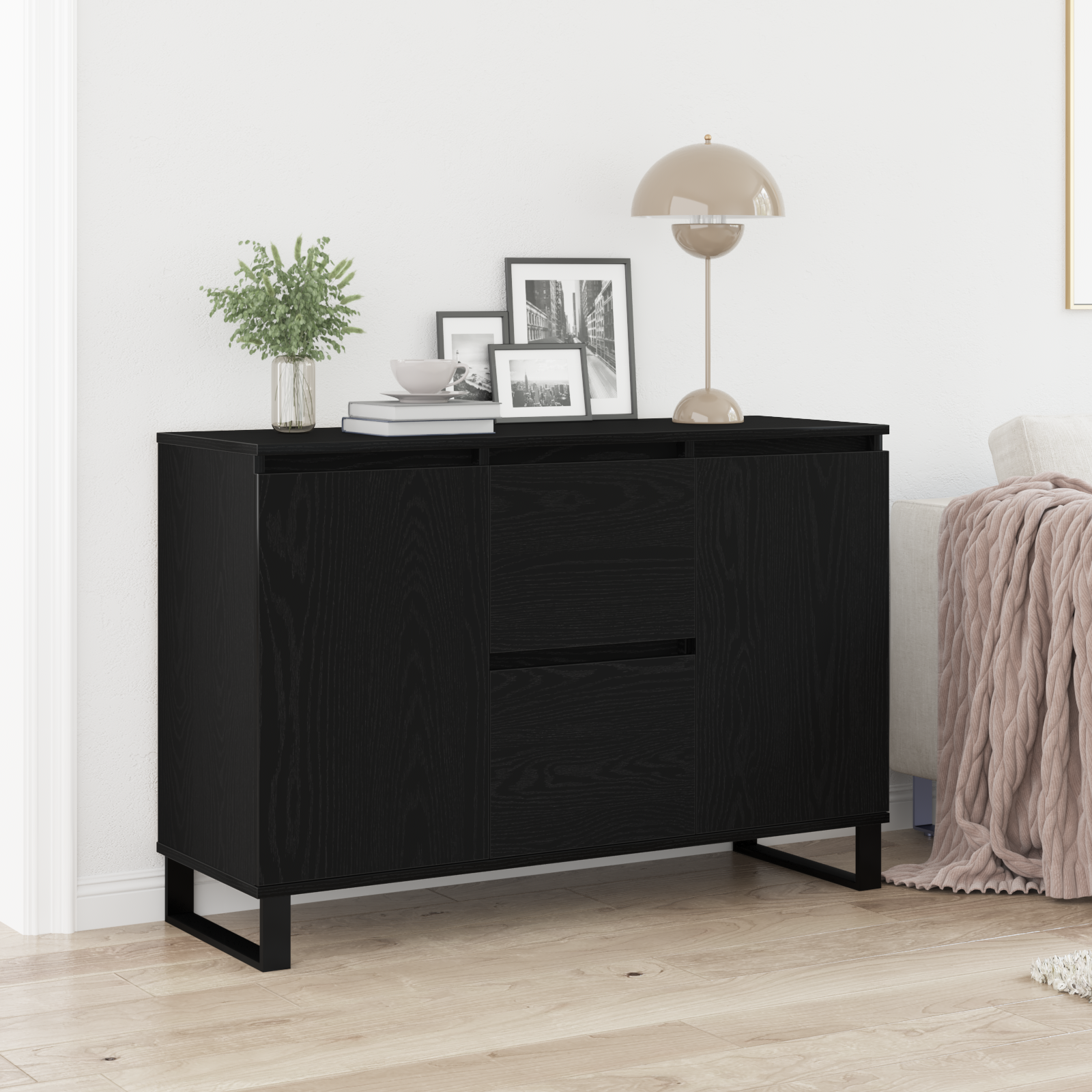 Buffet Chêne noir 101.5 x 35 x 70 cm Bois d'ingénierie - XIOS