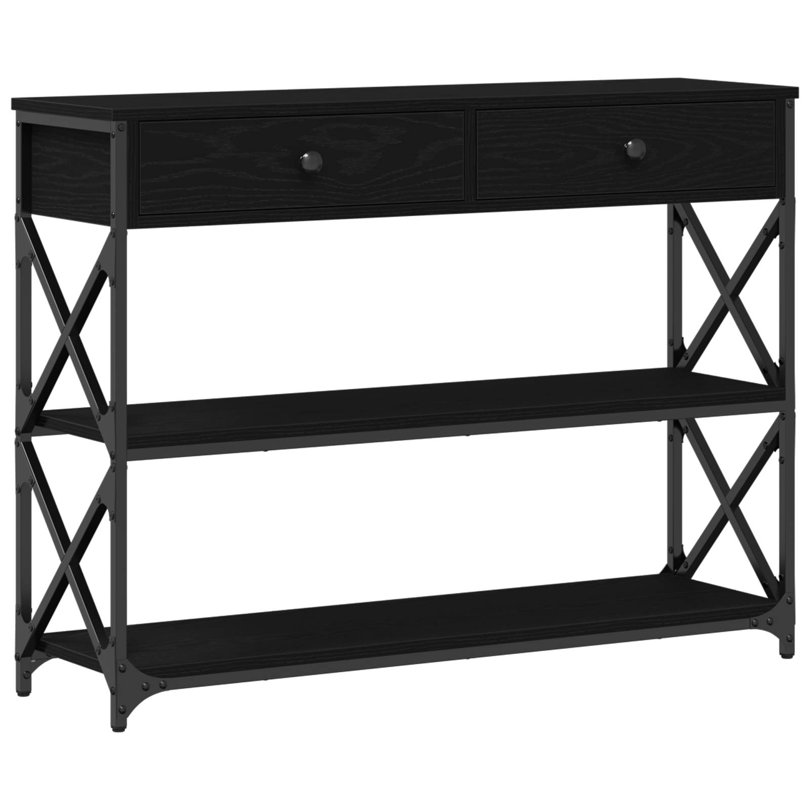 Table Console avec tiroir Chêne noir 100 x 28 x 75 cm - XIOS