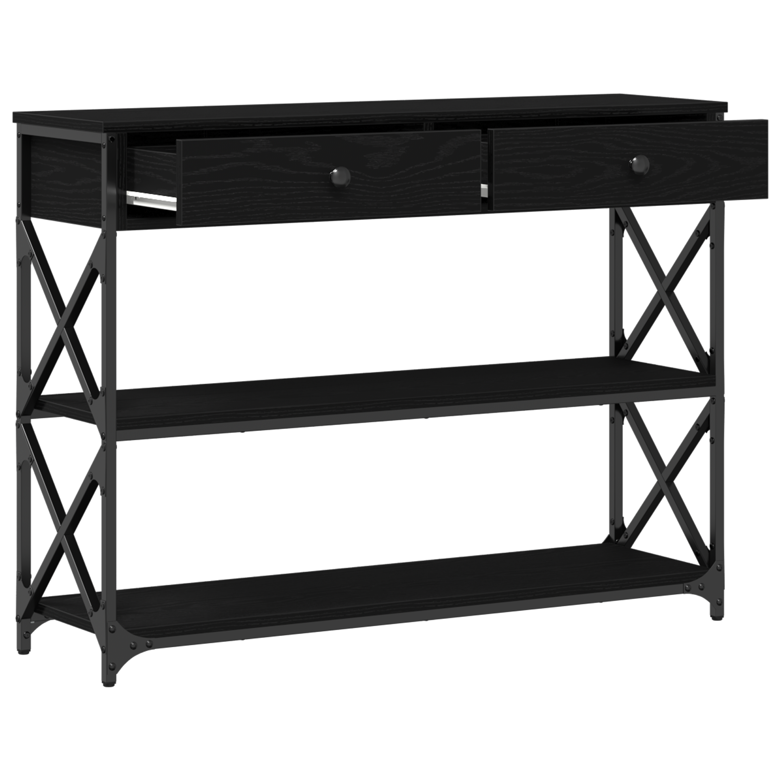 Table Console avec tiroir Chêne noir 100 x 28 x 75 cm - XIOS