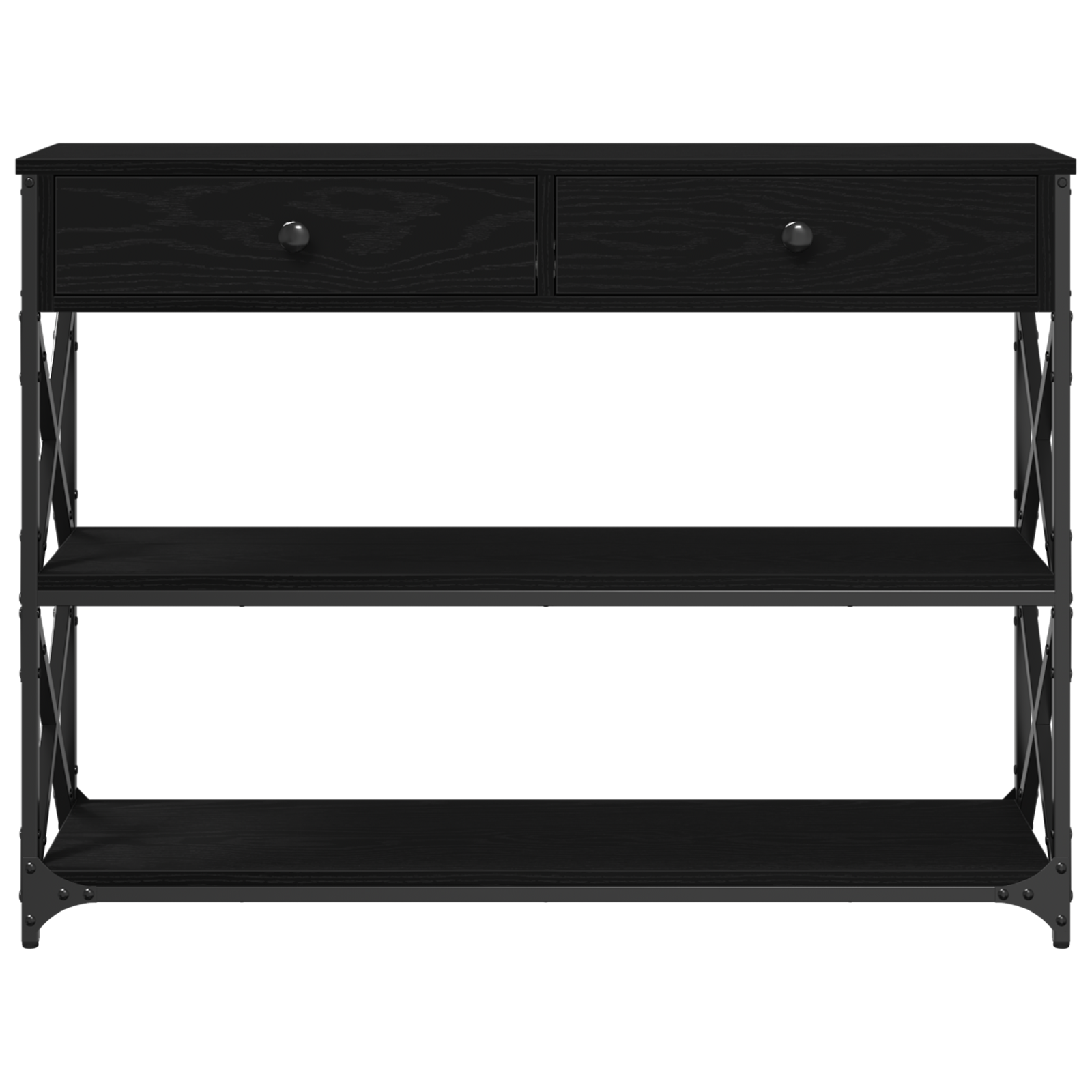 Table Console avec tiroir Chêne noir 100 x 28 x 75 cm - XIOS