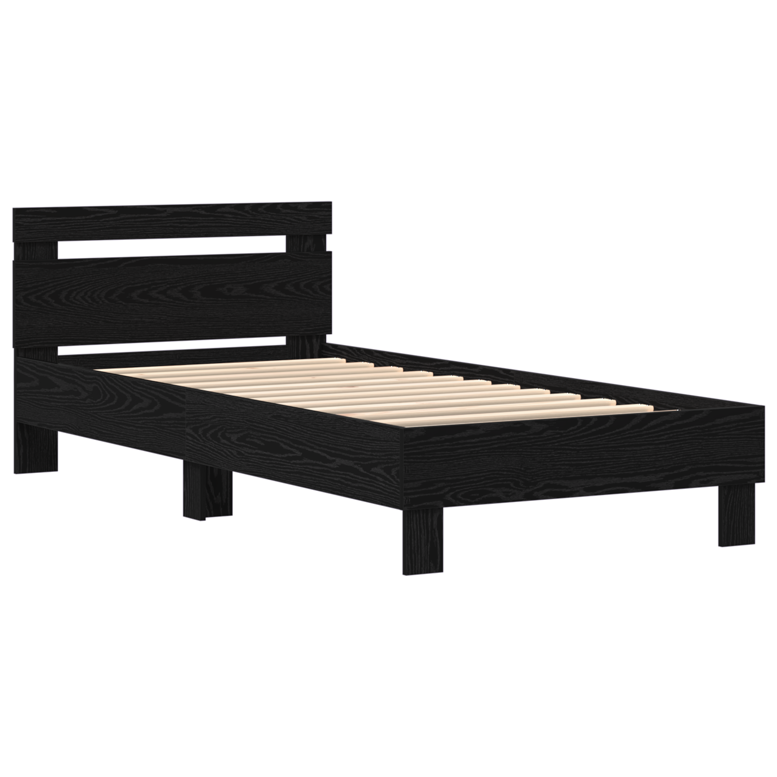 Cadre de lit Chêne noir 75 x 190 cm Bois d'ingénierie - XIOS