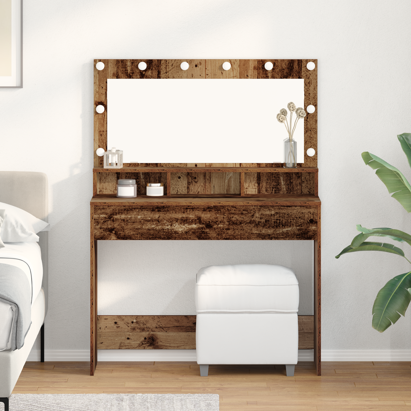 Coiffeuse Bois ancien 100 x 41 x 135 cm Bois d'ingénierie - XIOS