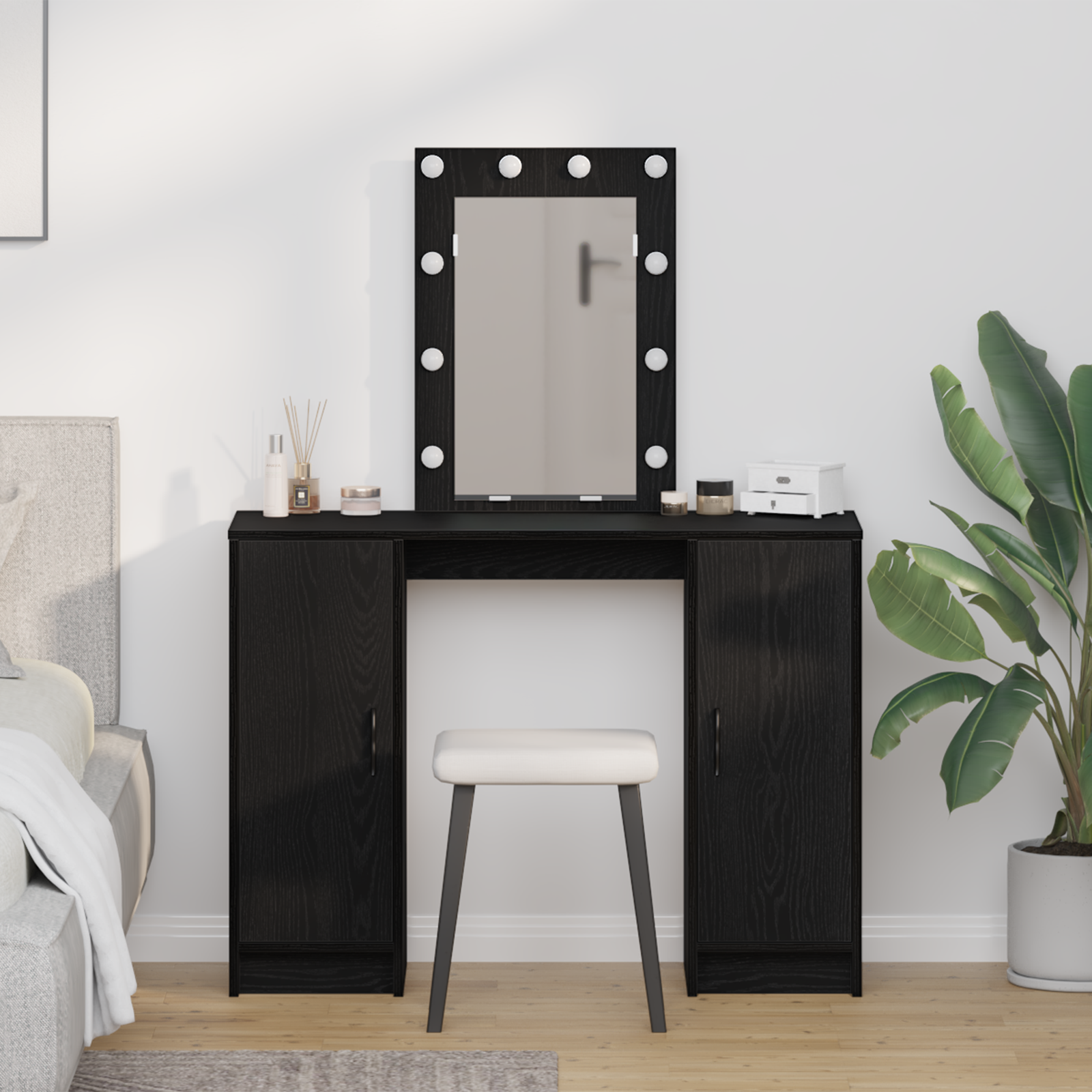 Table de Toilette Noir 102 x 33 x 135 cm Bois d'ingénierie - XIOS