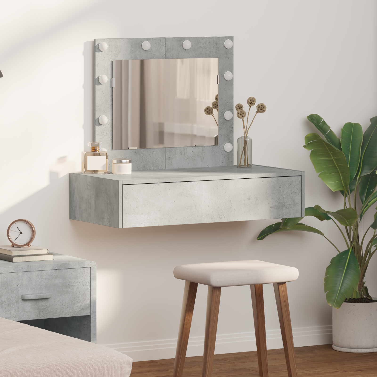 Table de Toilette Gris 83 x 40 x 70 cm Bois d'ingénierie - XIOS