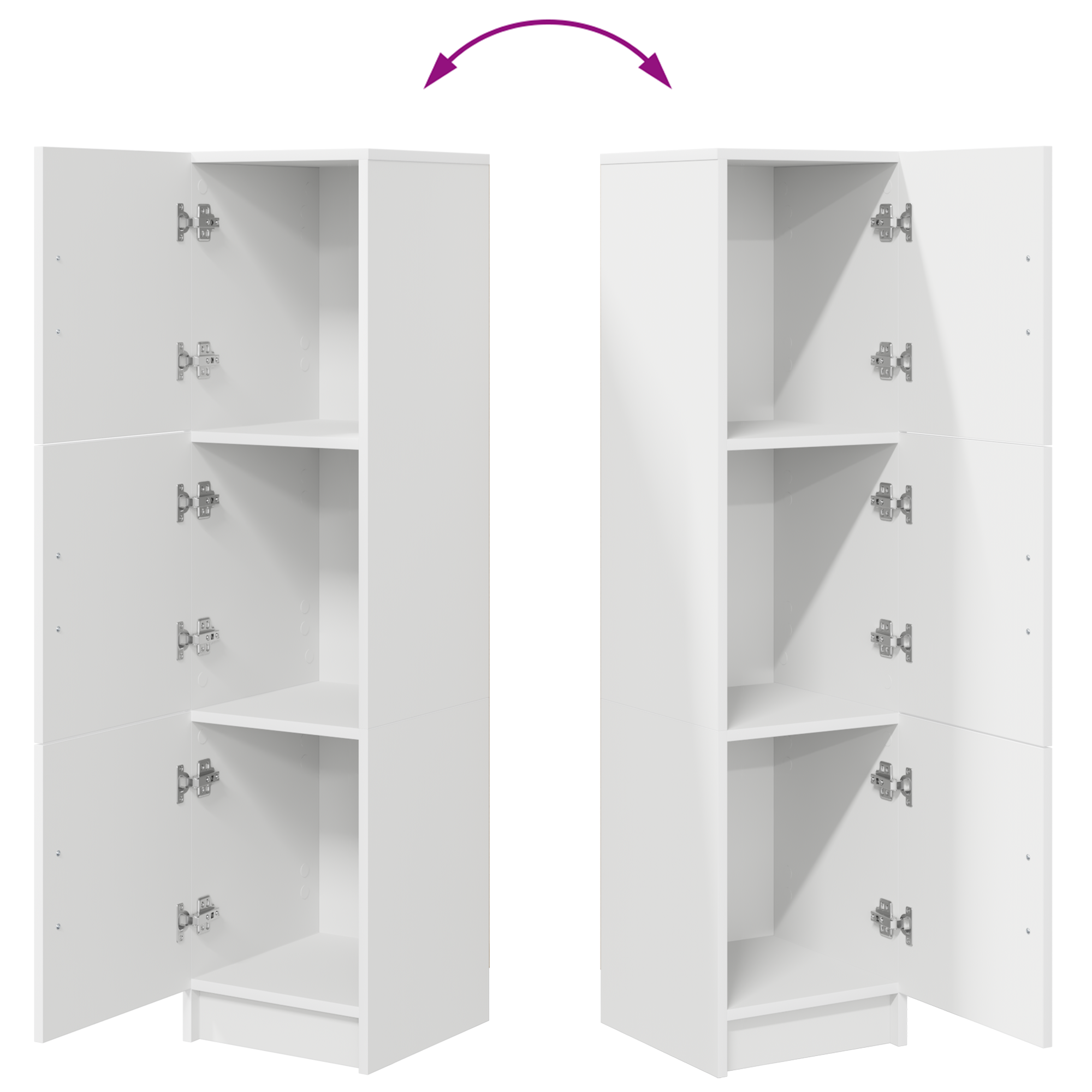 Meuble de Rangement Blanc 31,5 x 32 x 124 cm Bois d'ingénierie - XIOS