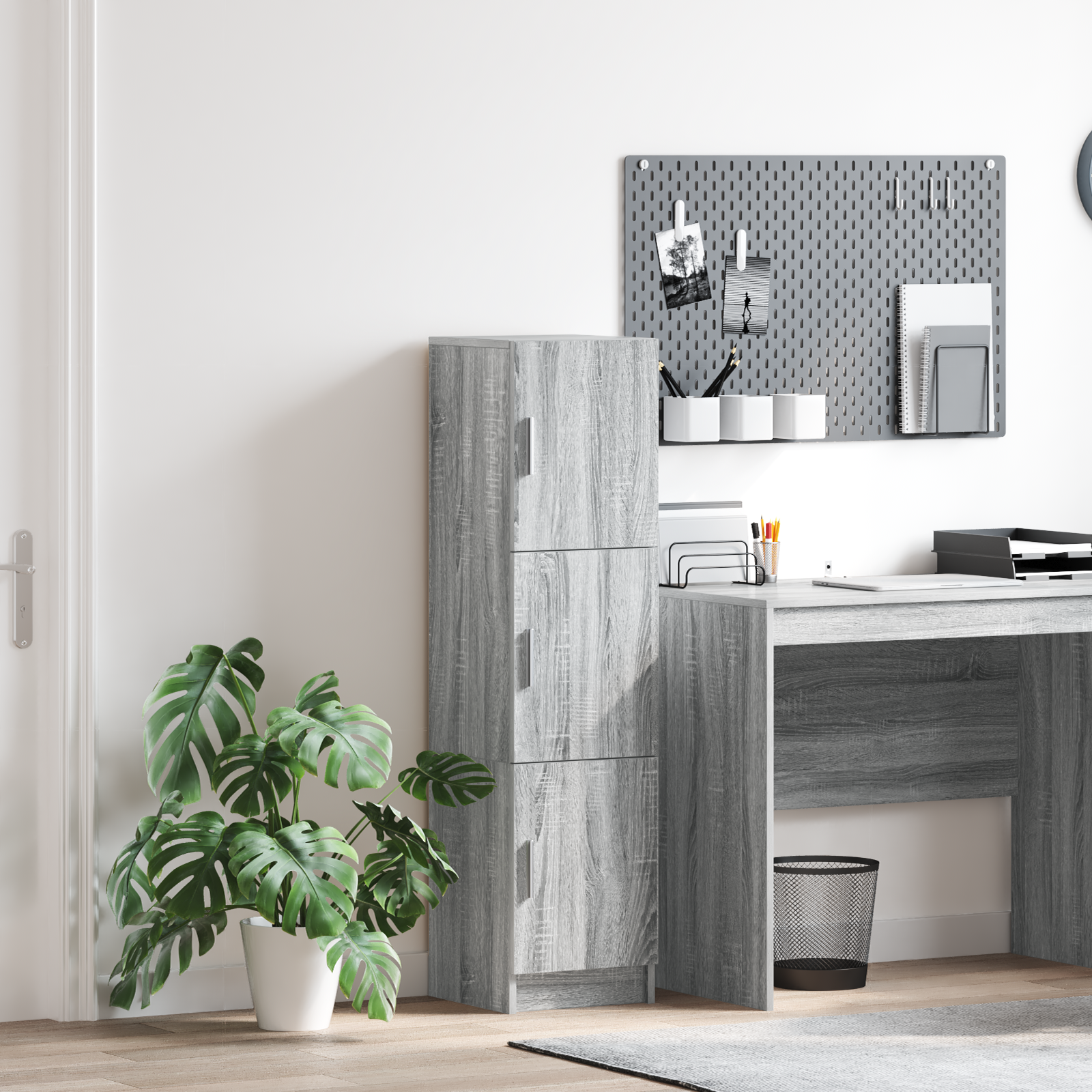 Meuble de Rangement Sonoma gris 31,5 x 32 x 124 cm - XIOS