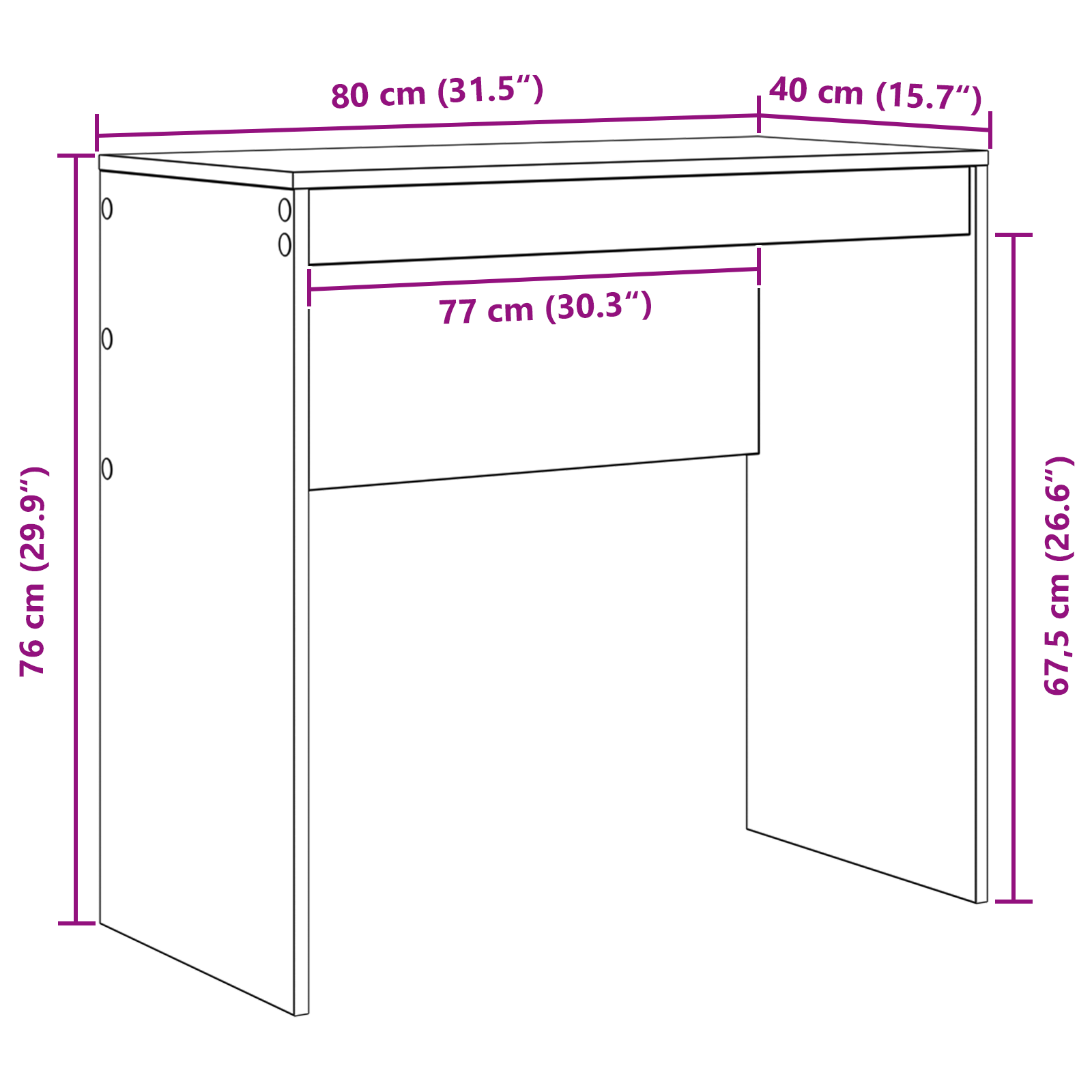 Bureau Blanc 80 x 40 x 76 cm - XIOS