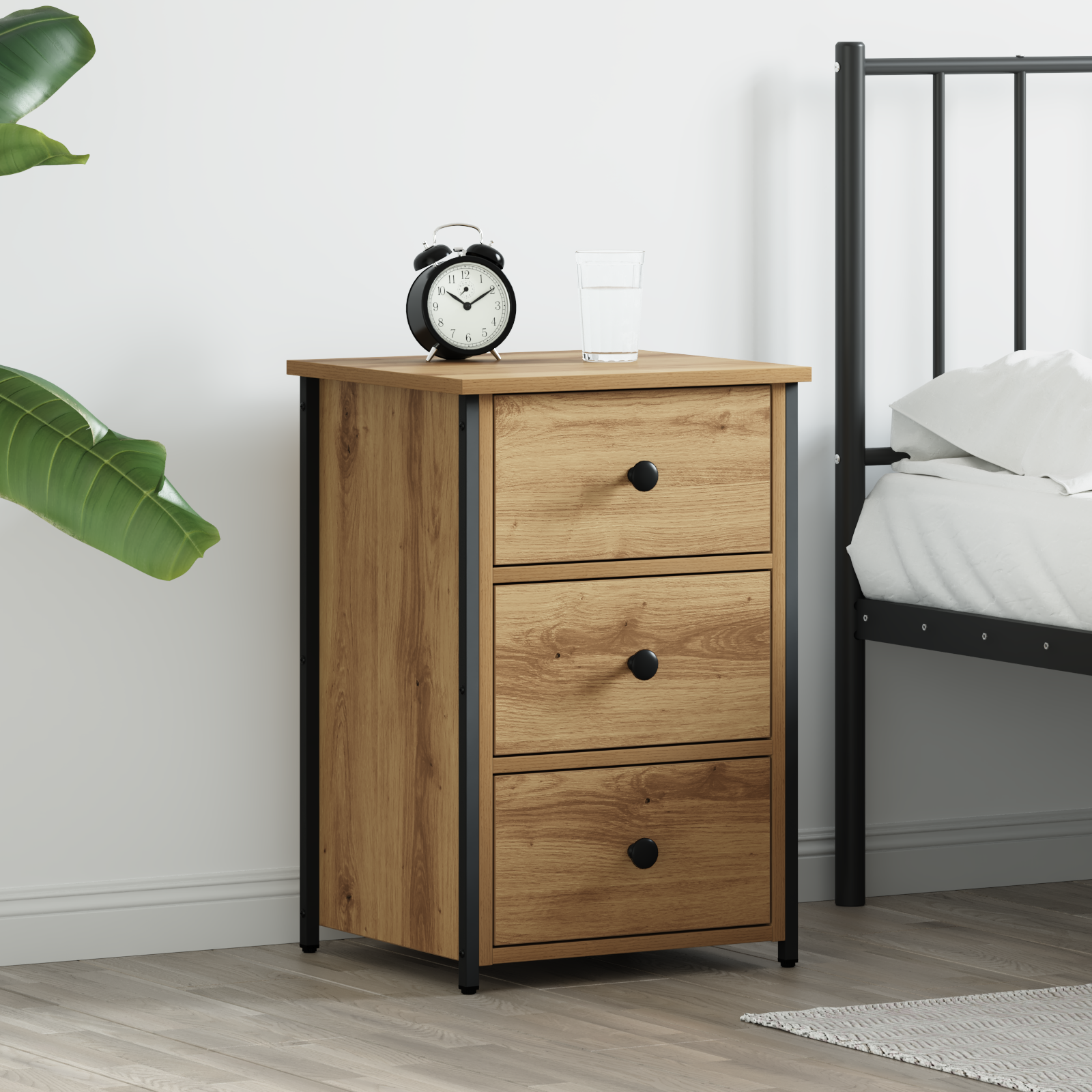 Cabinet de chevet Marron 40 x 36 x 60 cm Bois Recyclé Solide - XIOS
