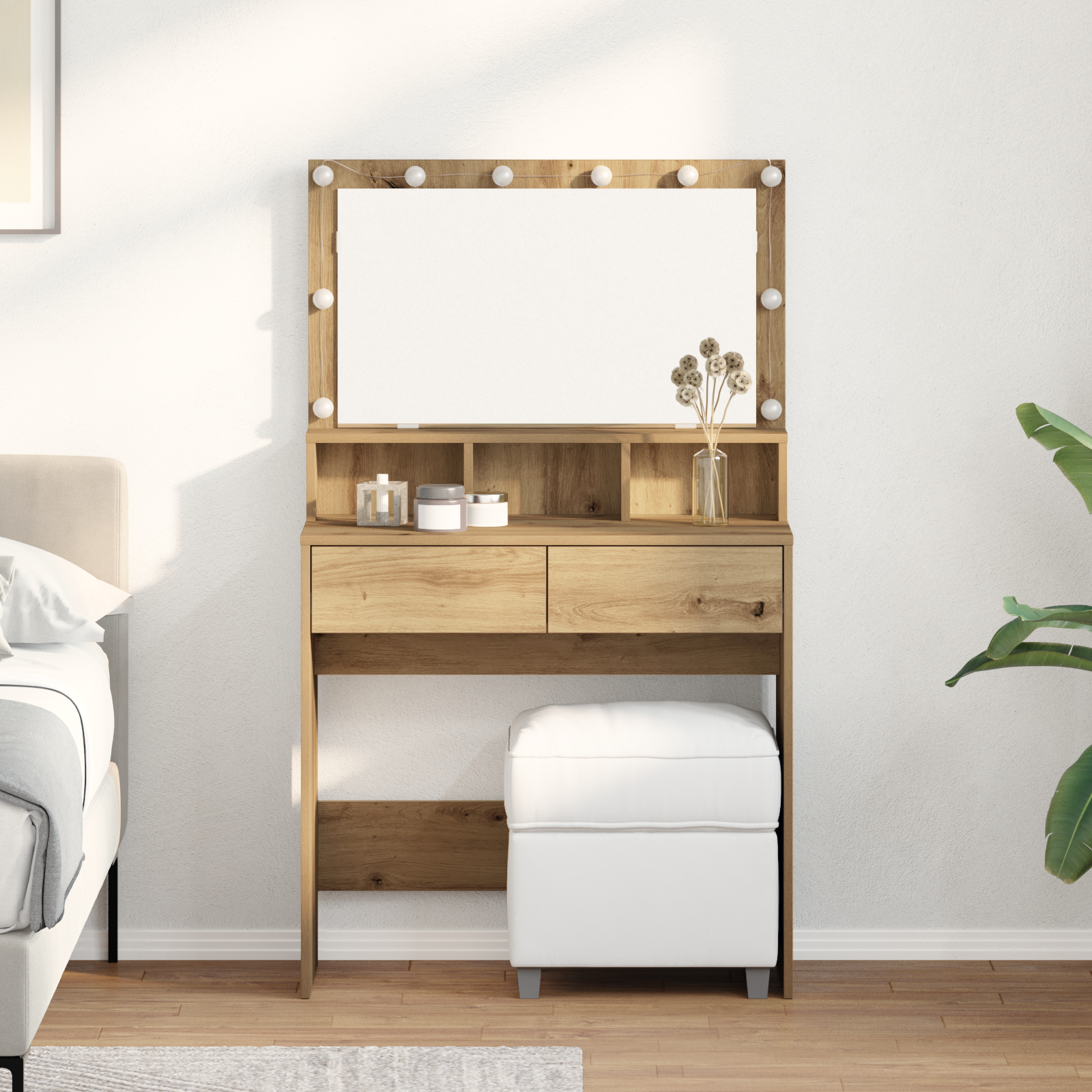 Table de Toilette chêne artisanal 80 x 41 x 134.5 cm - XIOS