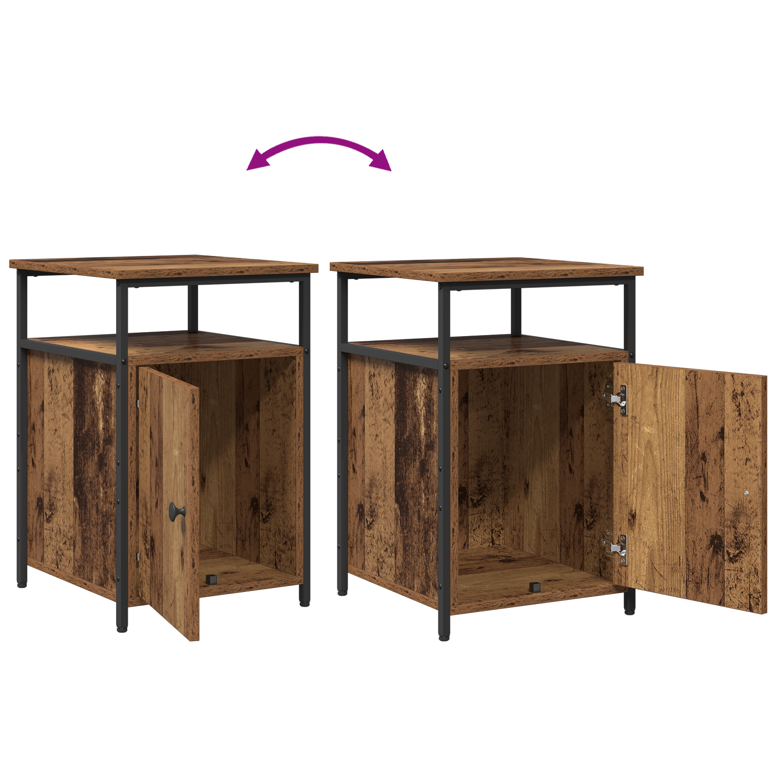 Cabinet de chevet 2 pcs Vieux bois Bois d'ingénierie - XIOS