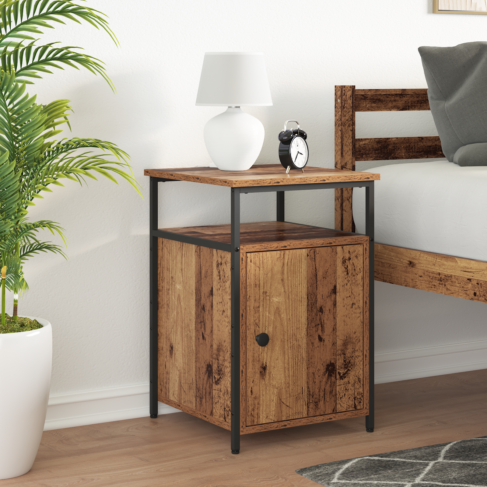 Cabinet de chevet 2 pcs Vieux bois Bois d'ingénierie - XIOS