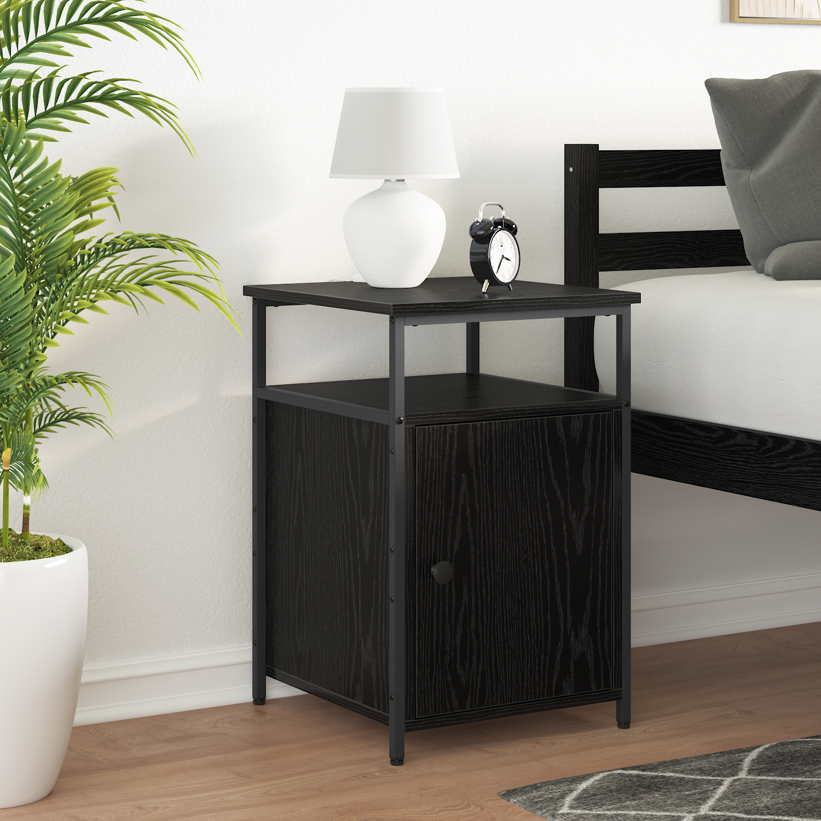 Cabinet de chevet 2 pcs Chêne noir Bois d'ingénierie - XIOS