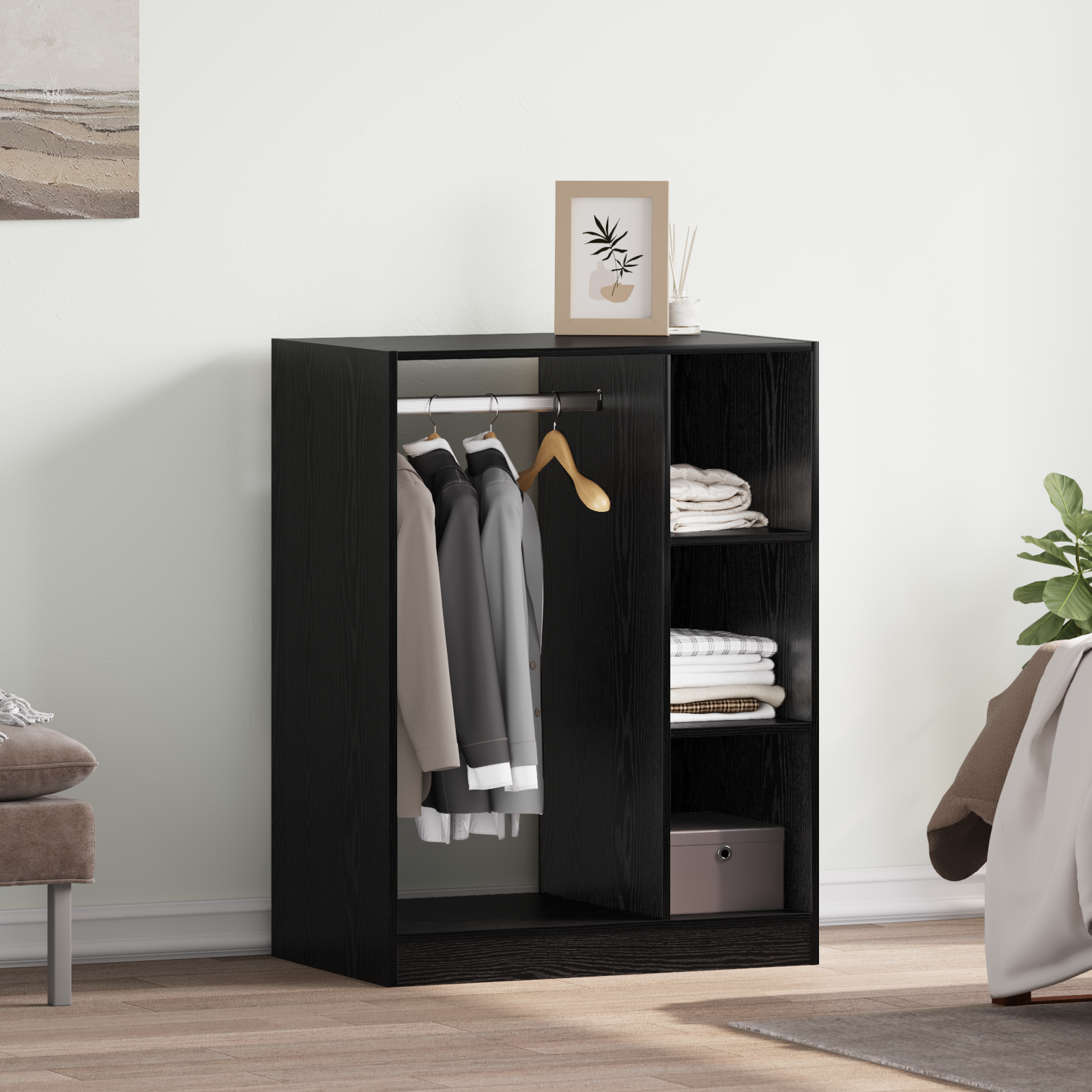 Armoire avec étagère avec stockage Chêne noir 77 x 48 x 102 cm - XIOS