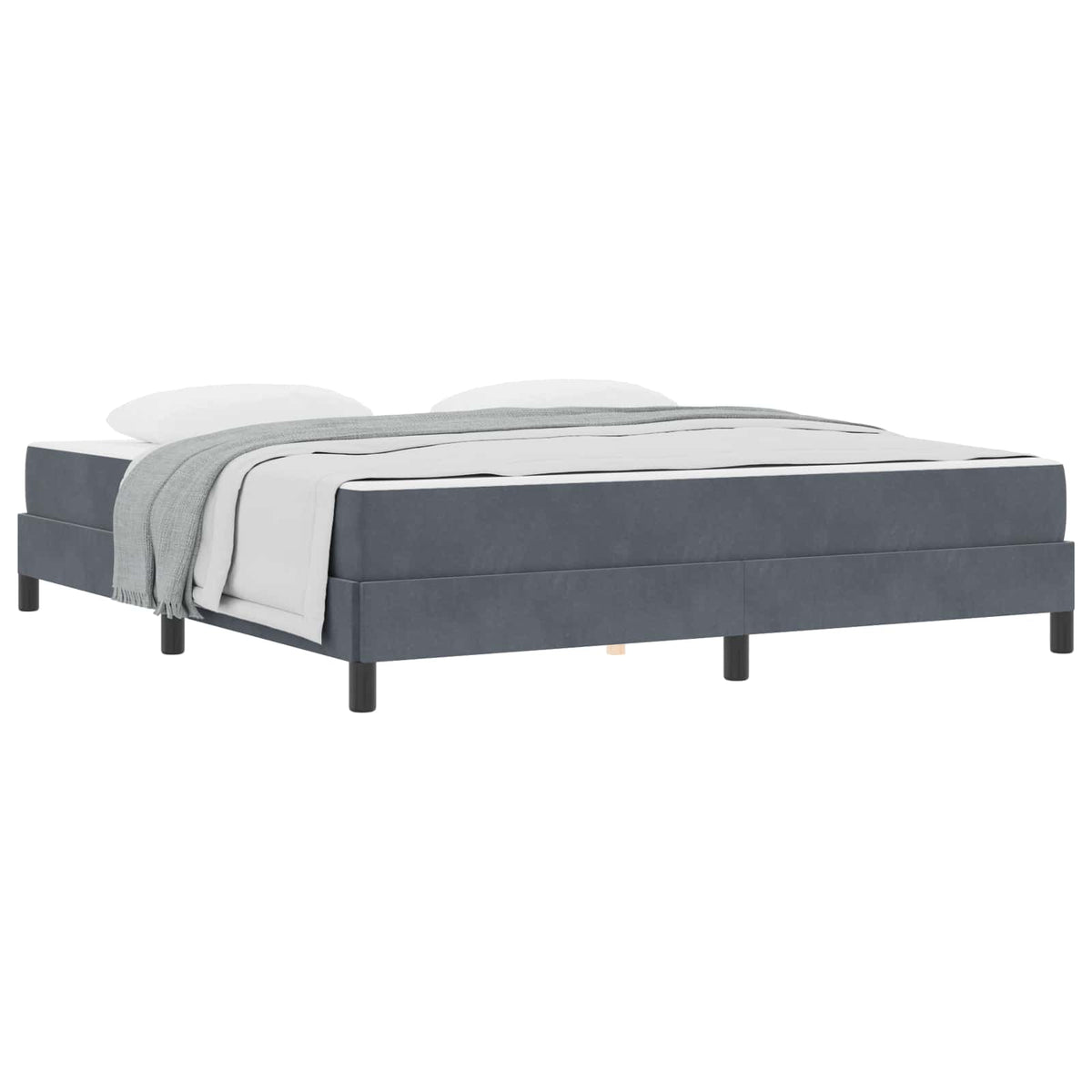 Lit à ressorts avec matelas Gris foncé 180 x 200 cm tissu - XIOS