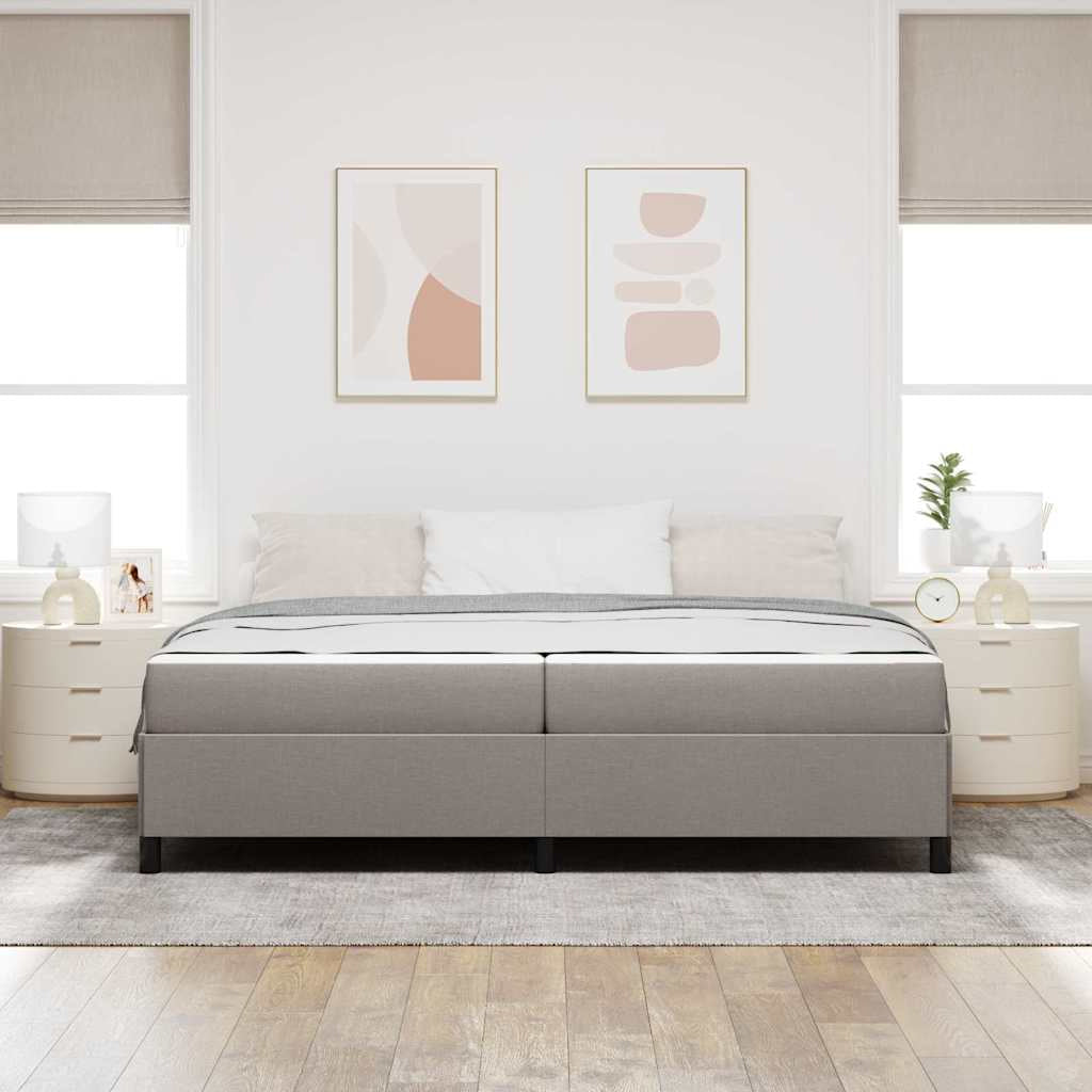 Lit à ressorts avec matelas Taupe 200 x 200 cm tissu - XIOS