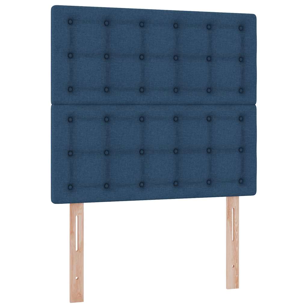 Lit avec rangement et matelas Bleu 100 x 200 cm tissu - XIOS
