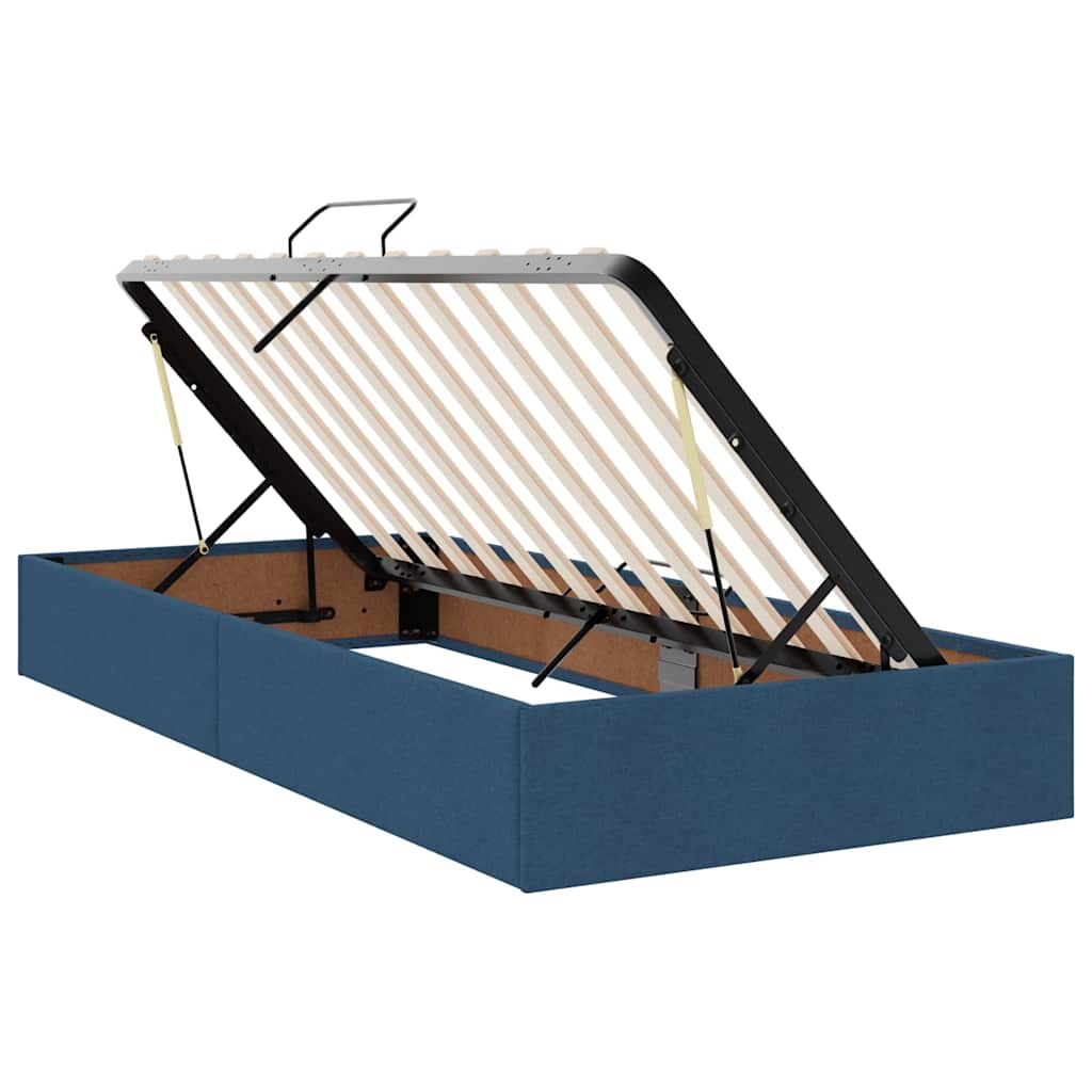 Lit avec rangement et matelas Bleu 100 x 200 cm Velours - XIOS