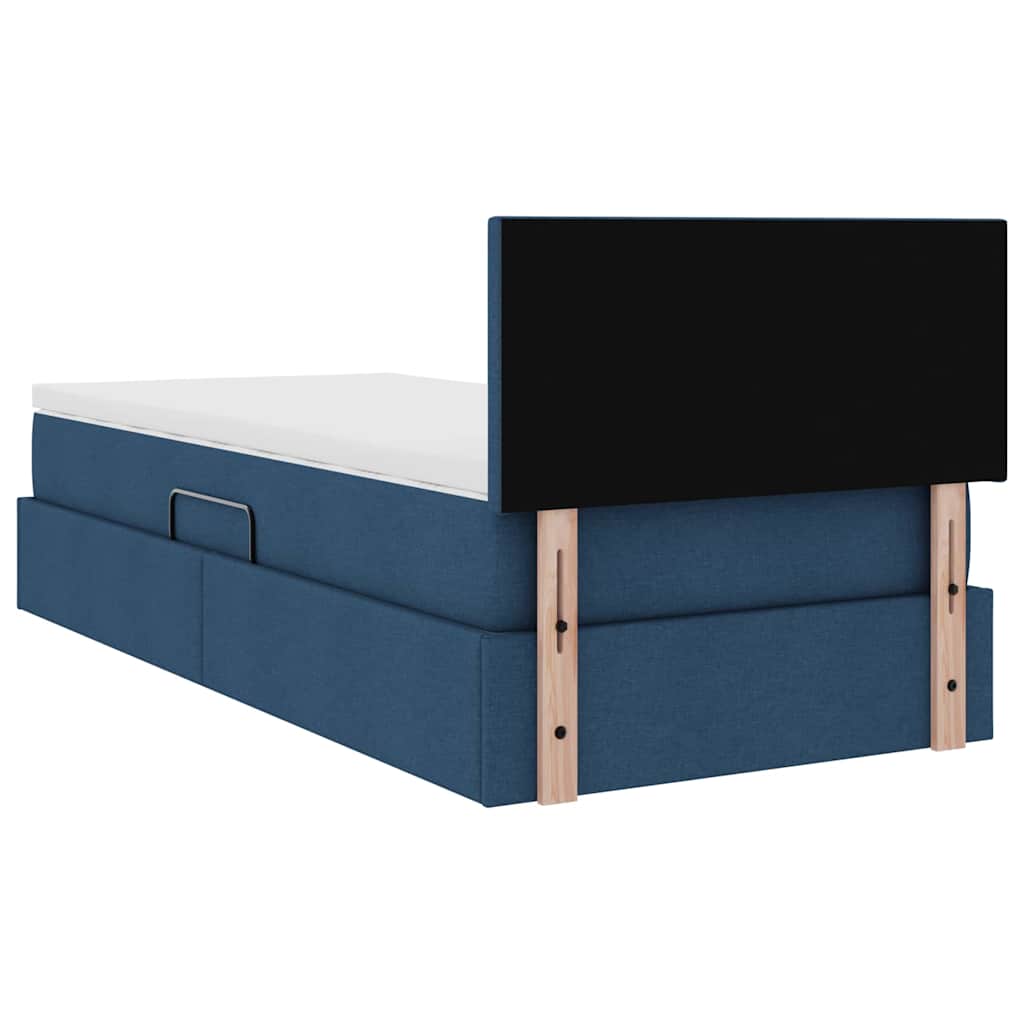 Lit avec rangement et matelas Bleu 90 x 200 cm Velours - XIOS
