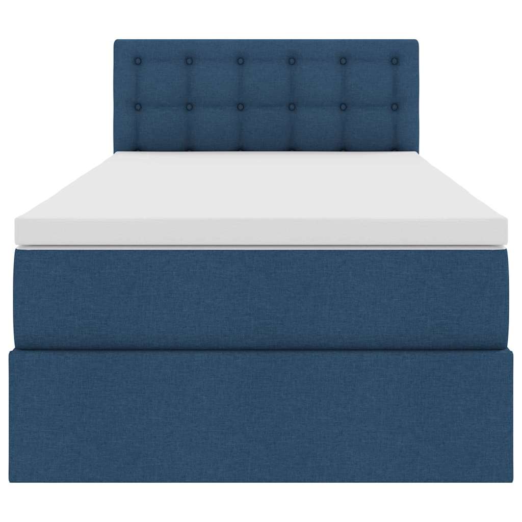Lit avec rangement et matelas Bleu 90 x 200 cm Velours - XIOS