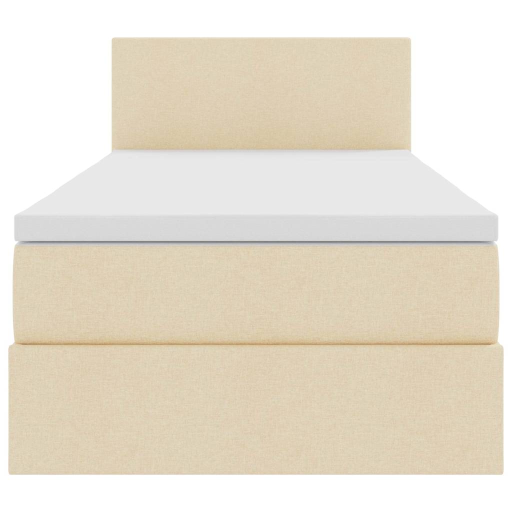 Lit avec rangement et matelas Crème 100 x 200 cm Velours - XIOS