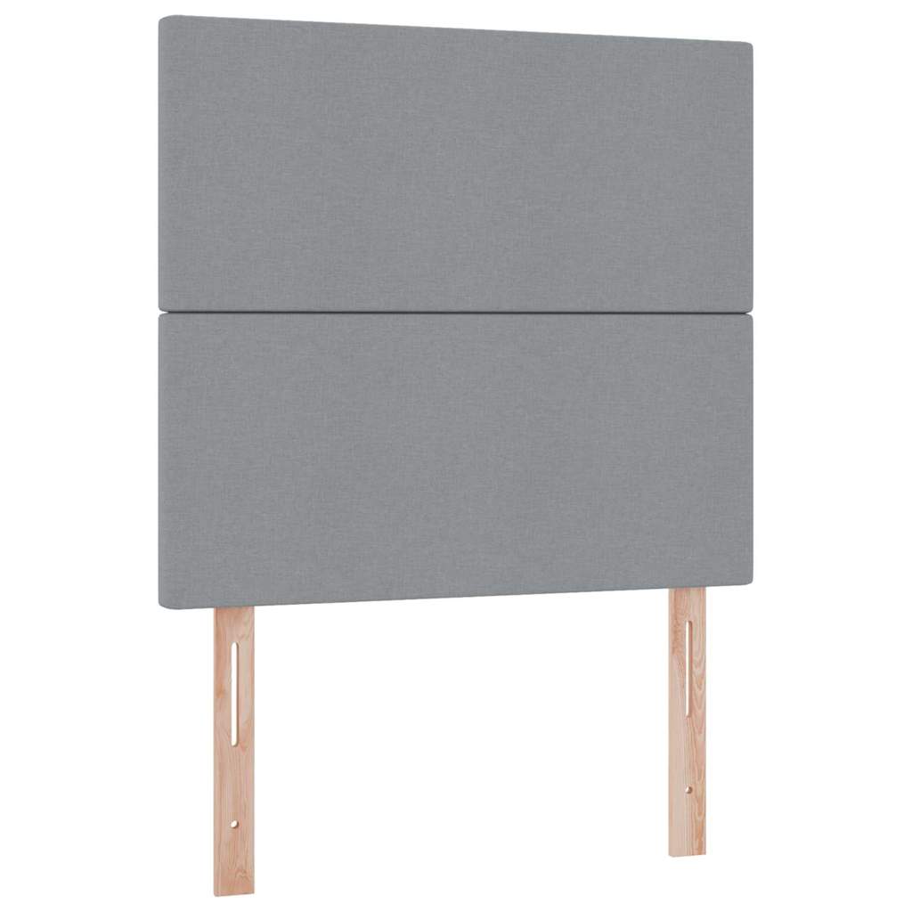 Lit avec rangement et matelas Gris clair 90 x 190 cm tissu - XIOS