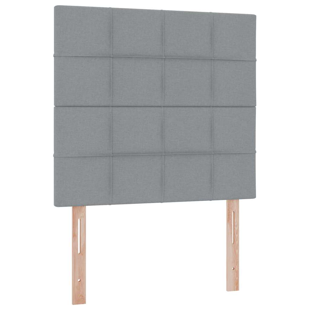 Lit avec rangement et matelas Gris clair 90 x 200 cm tissu - XIOS