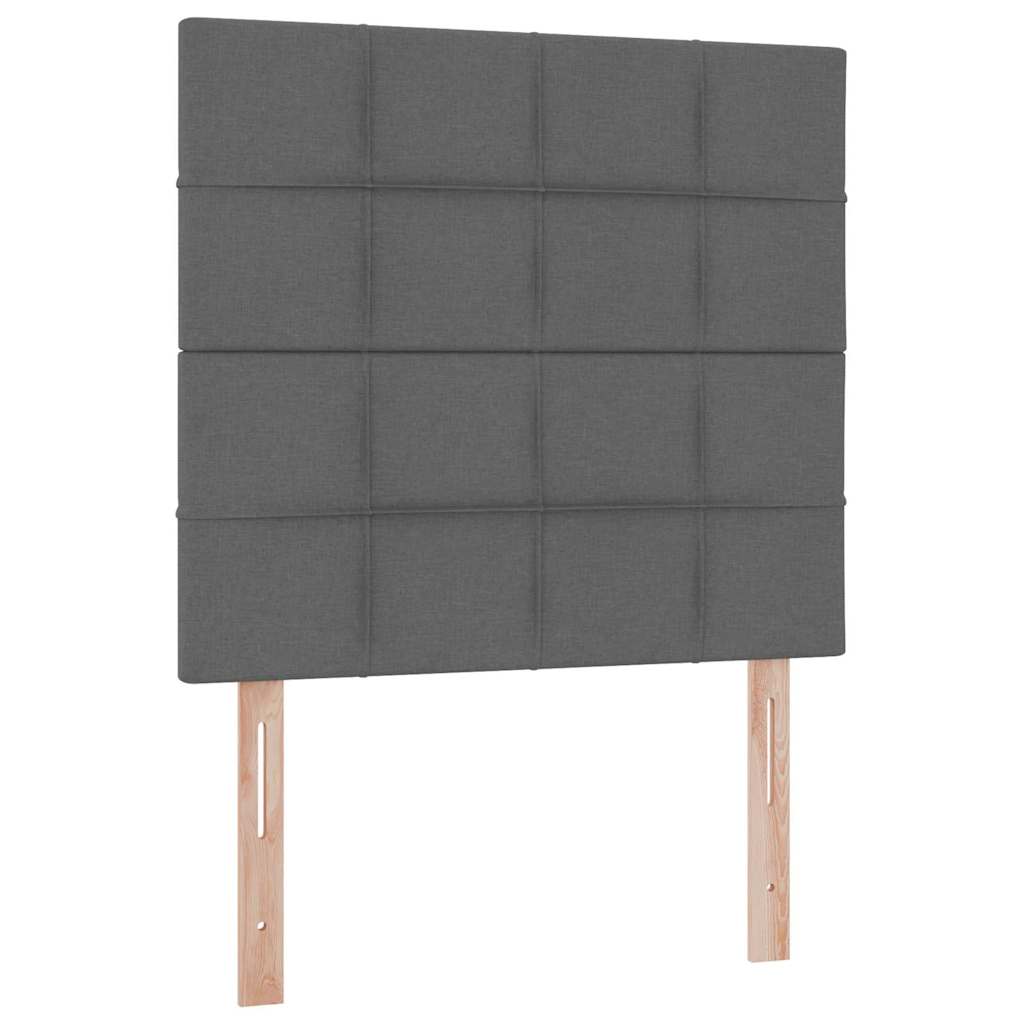 Lit avec rangement et matelas Gris foncé 100 x 200 cm tissu - XIOS
