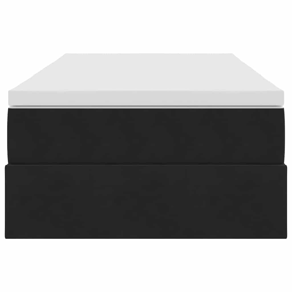 Lit avec rangement et matelas Noir 100 x 200 cm Velours - XIOS