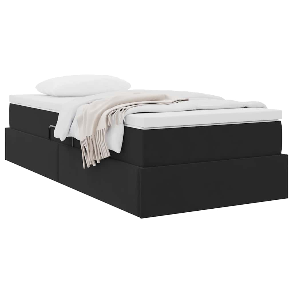 Lit avec rangement et matelas Noir 100 x 200 cm Velours - XIOS