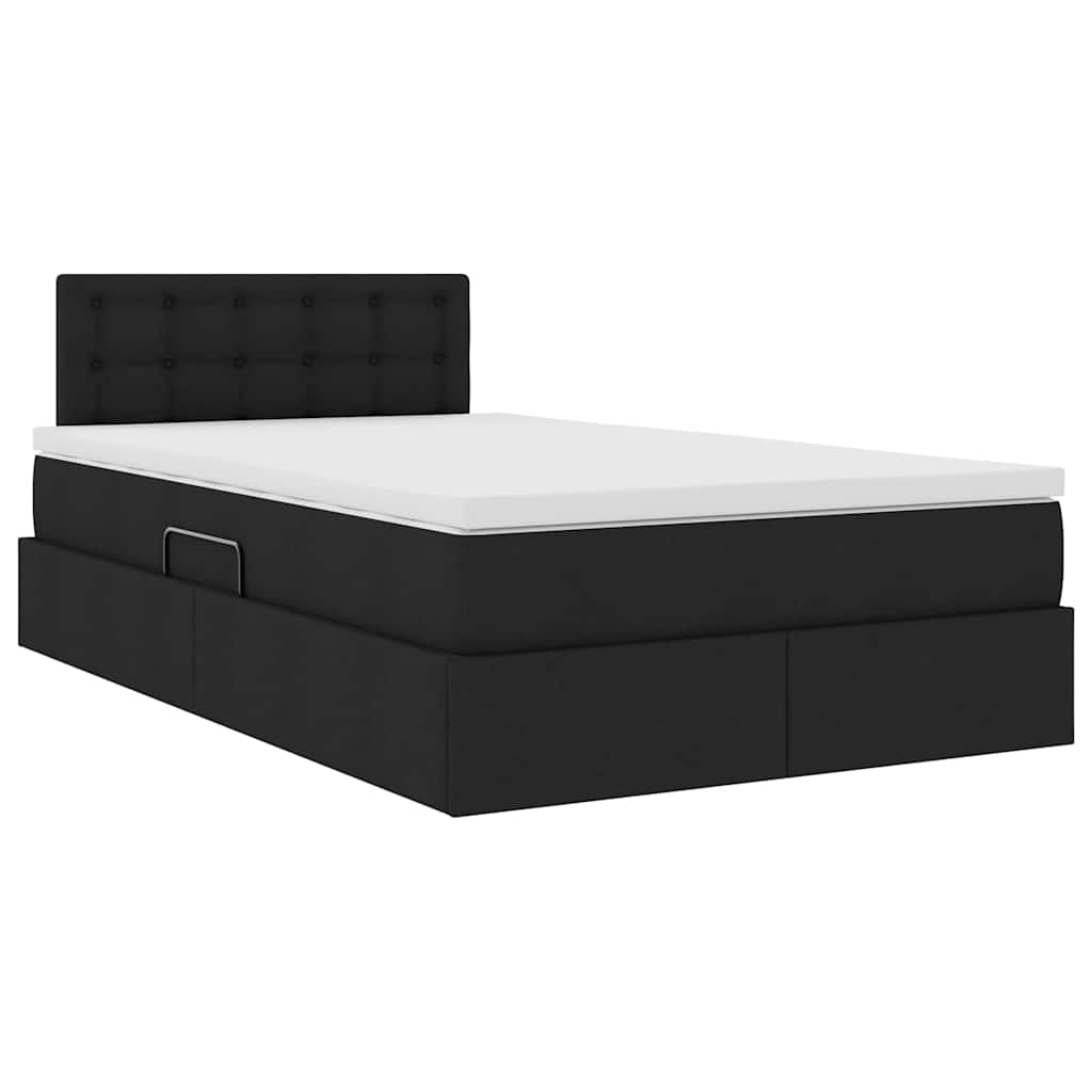 Lit avec rangement et matelas Noir 120 x 200 cm Velours - XIOS