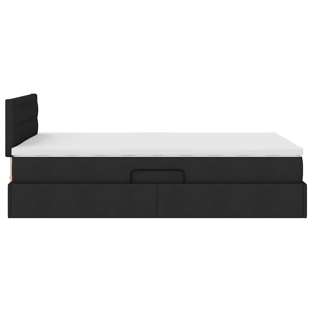 Lit avec rangement et matelas Noir 120 x 200 cm Velours - XIOS