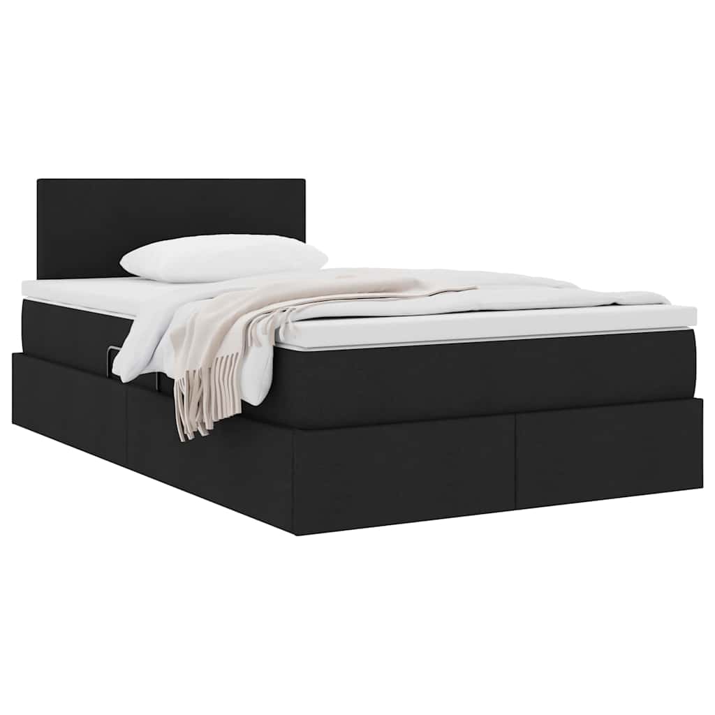 Lit avec rangement et matelas Noir 120 x 200 cm Velours - XIOS