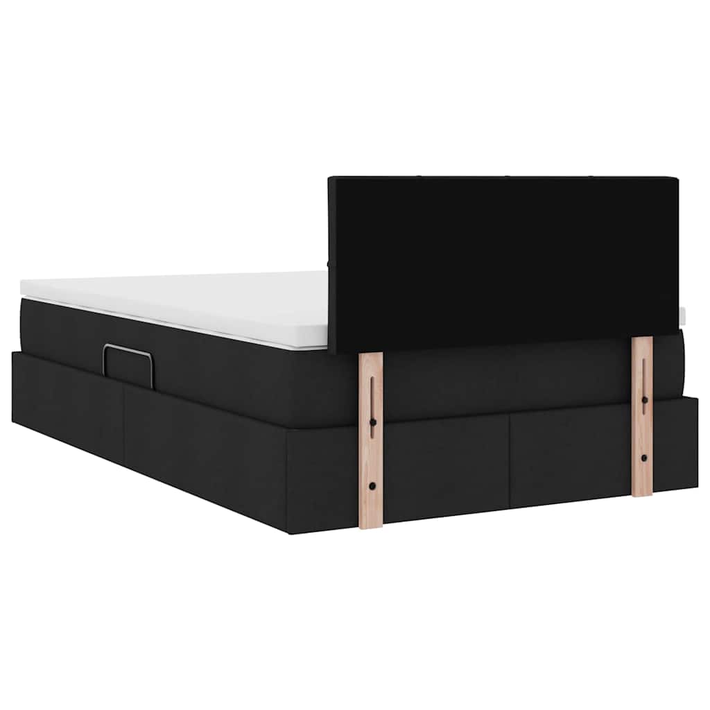 Lit avec rangement et matelas Noir 120 x 200 cm Velours - XIOS
